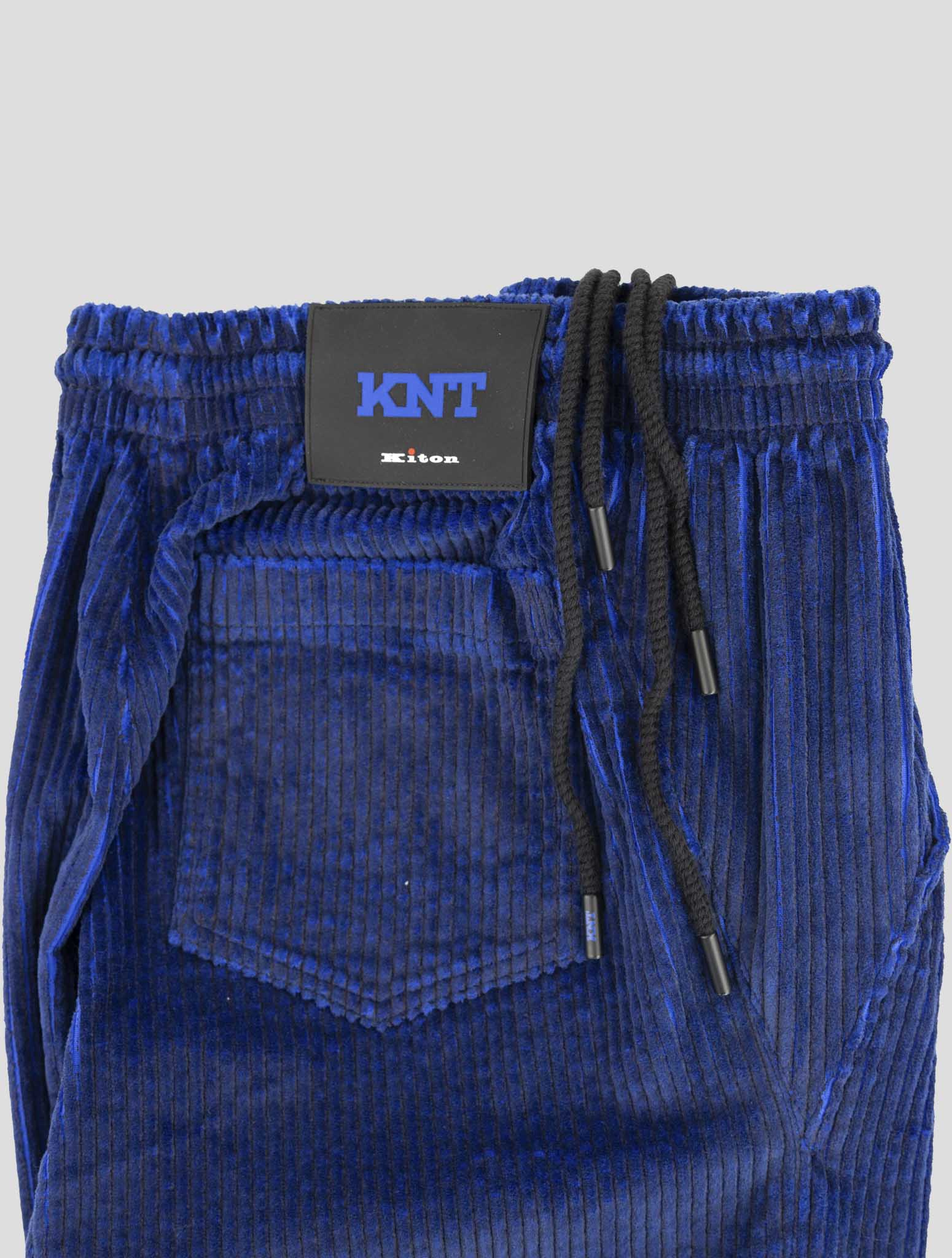 Kiton Knt Blue Cotton Ea Velvet Pants