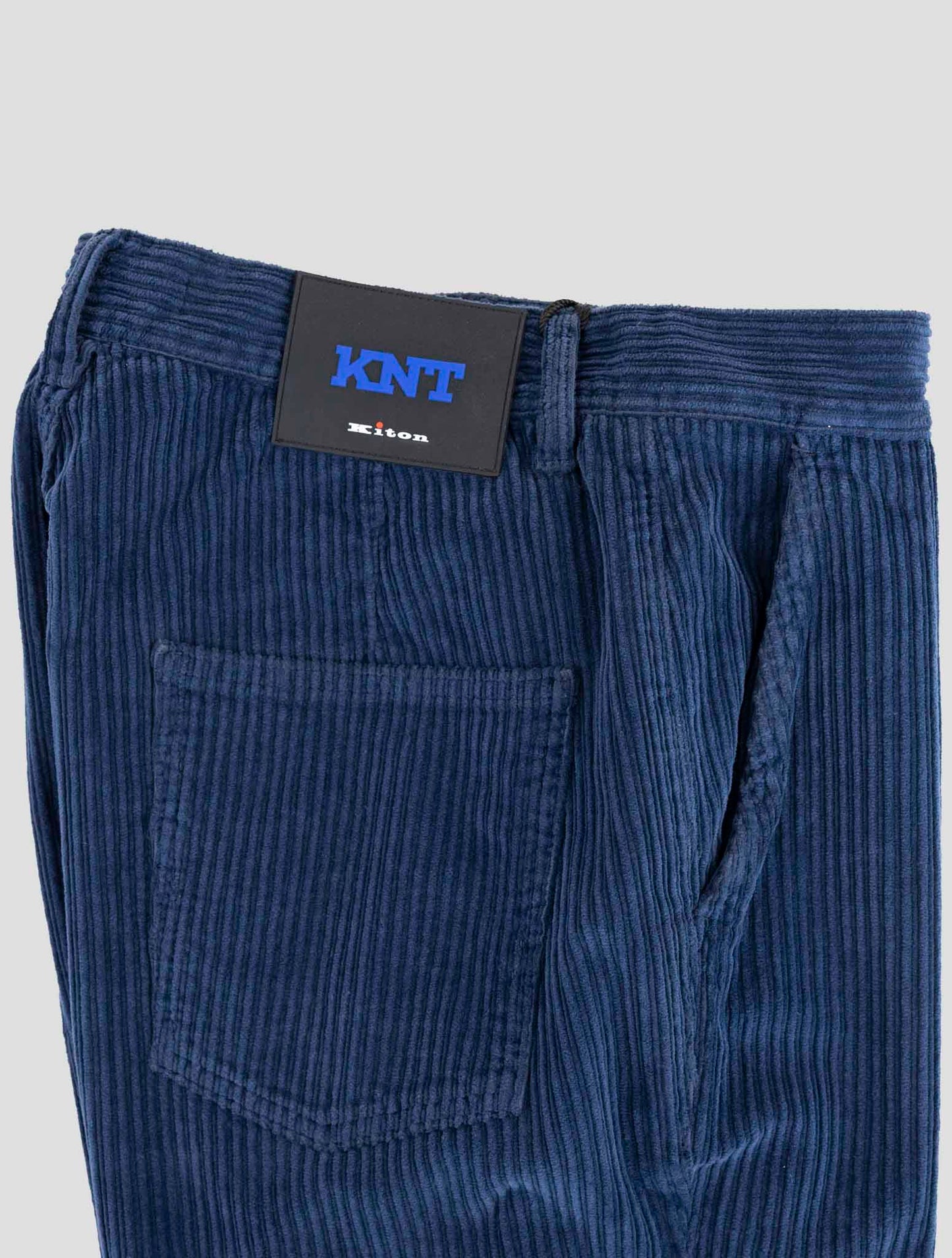 Kiton Knt Blue Cotton Ea Velvet Pants