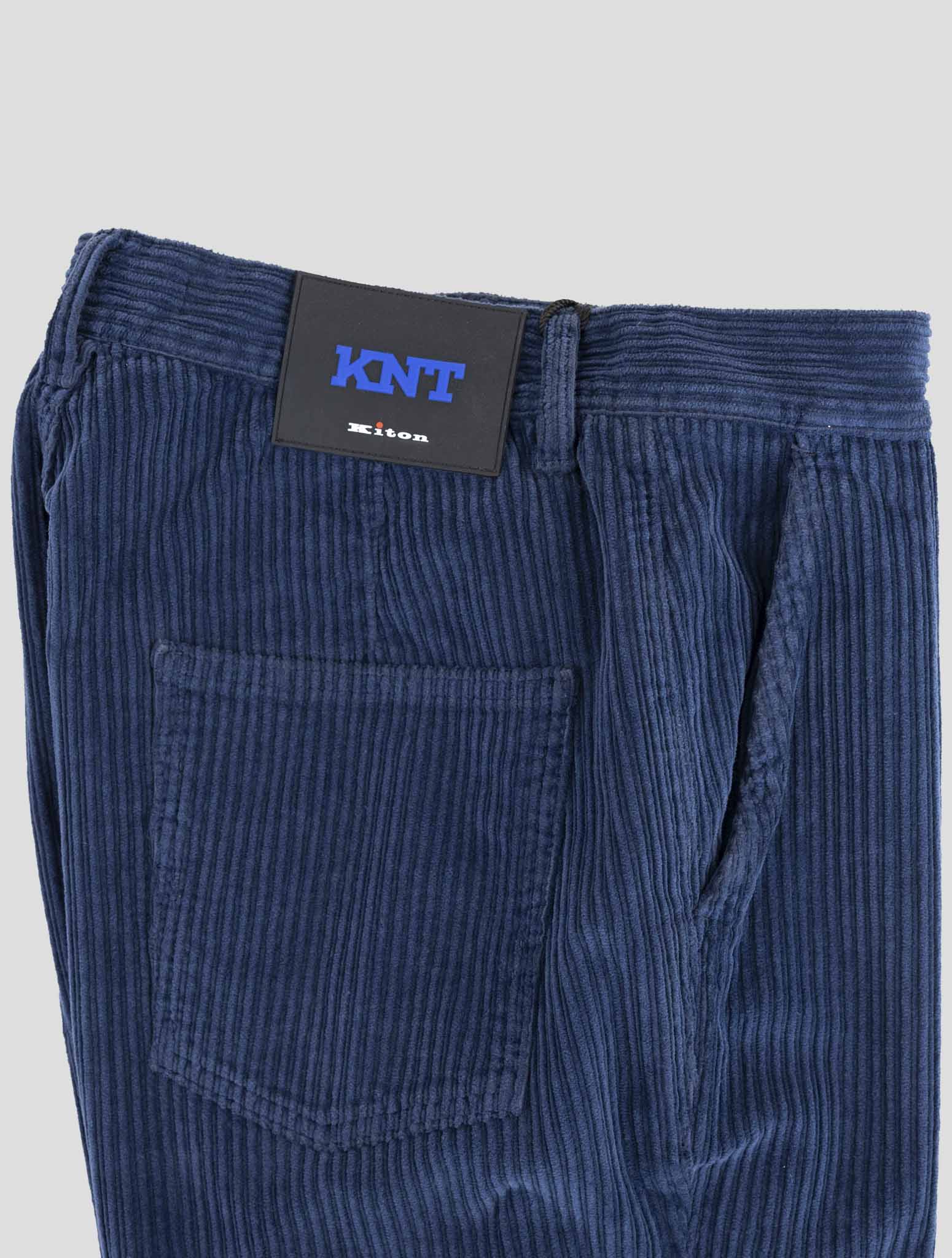 Kiton Knt Blue Cotton Ea Velvet Pants