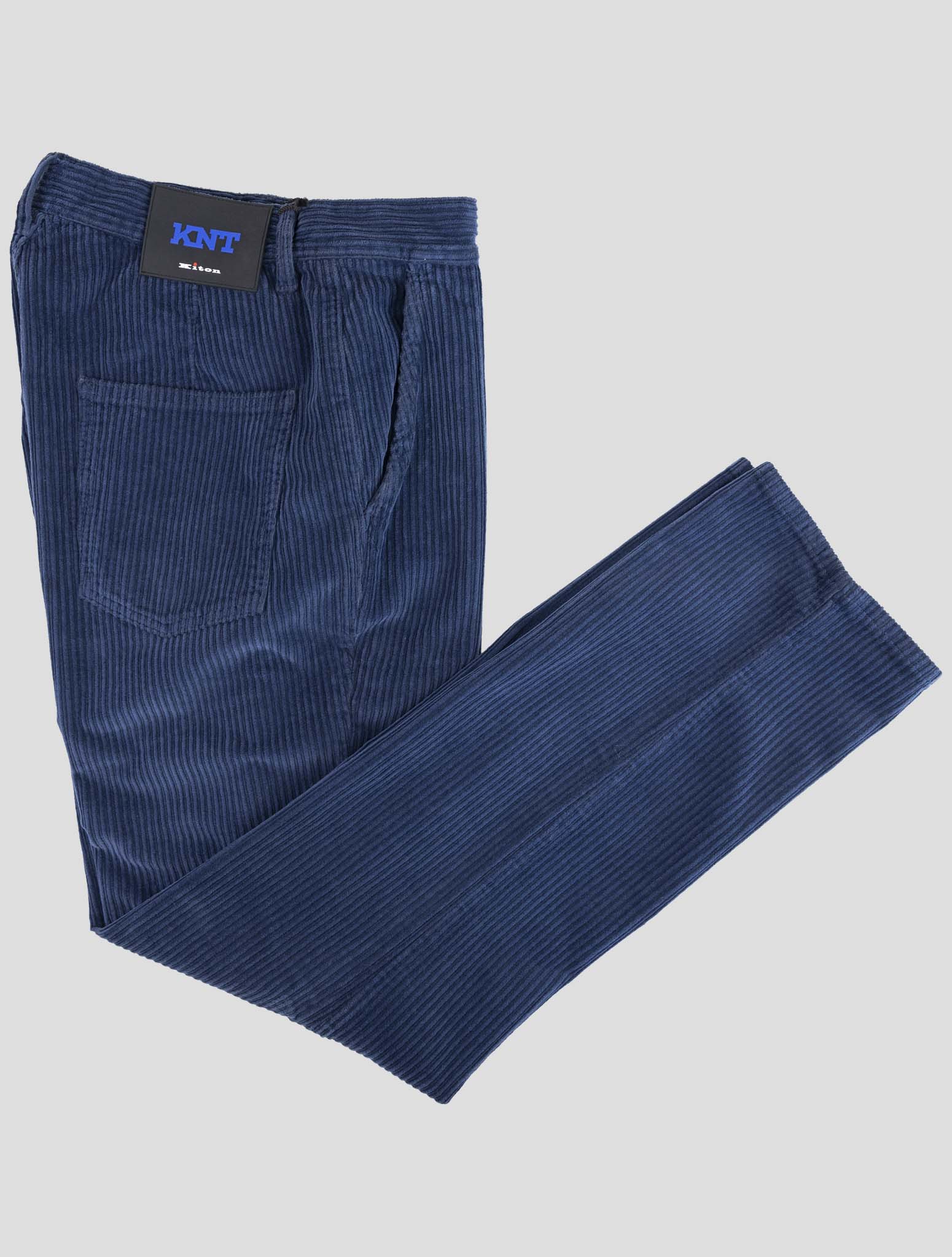 Kiton Knt Blue Cotton Ea Velvet Pants