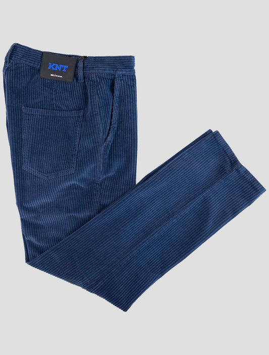 Kiton Knt Blue Cotton Ea Velvet Pants