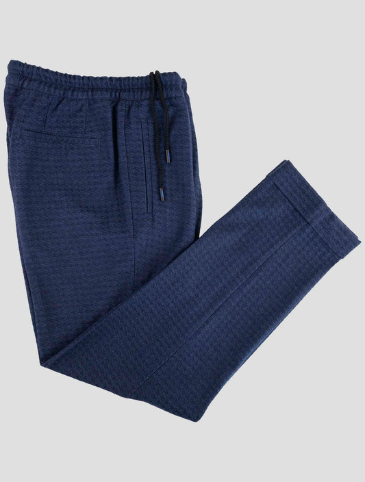 Kiton Knt Blue Cotton Cashmere Silk Pants