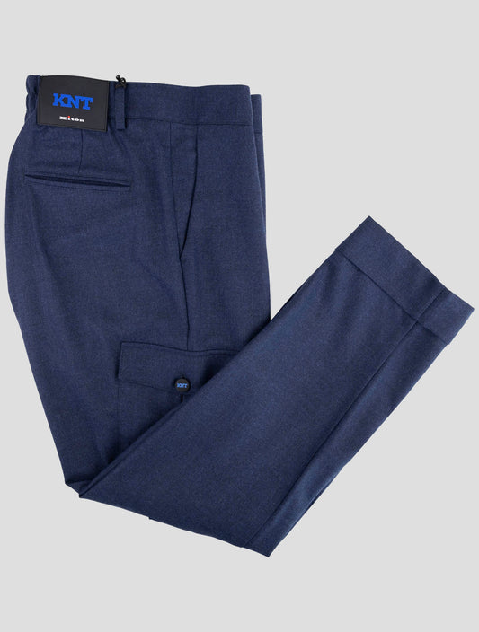 Kiton Knt Blue Virgin Wool Ea Cargo Pants