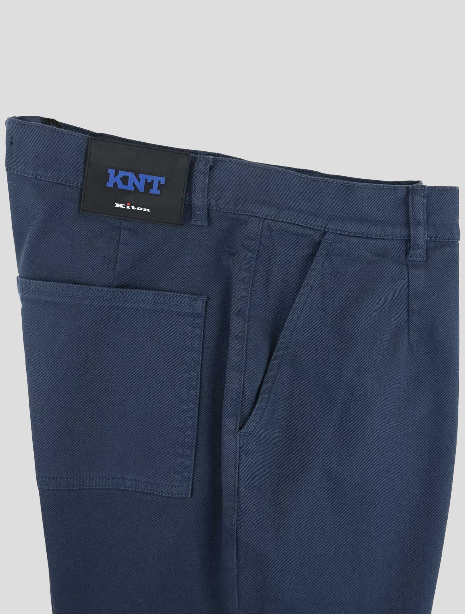 Kiton Knt Blue Cotton Ea Pants