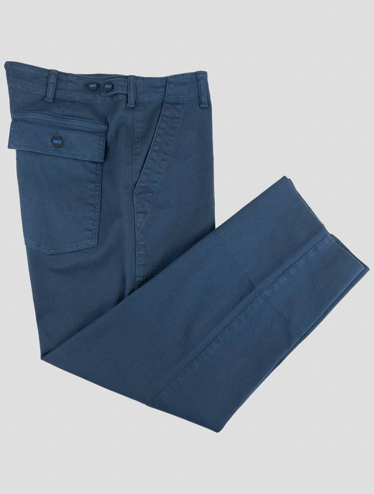Kiton Knt Blue Cotton Ea Pants