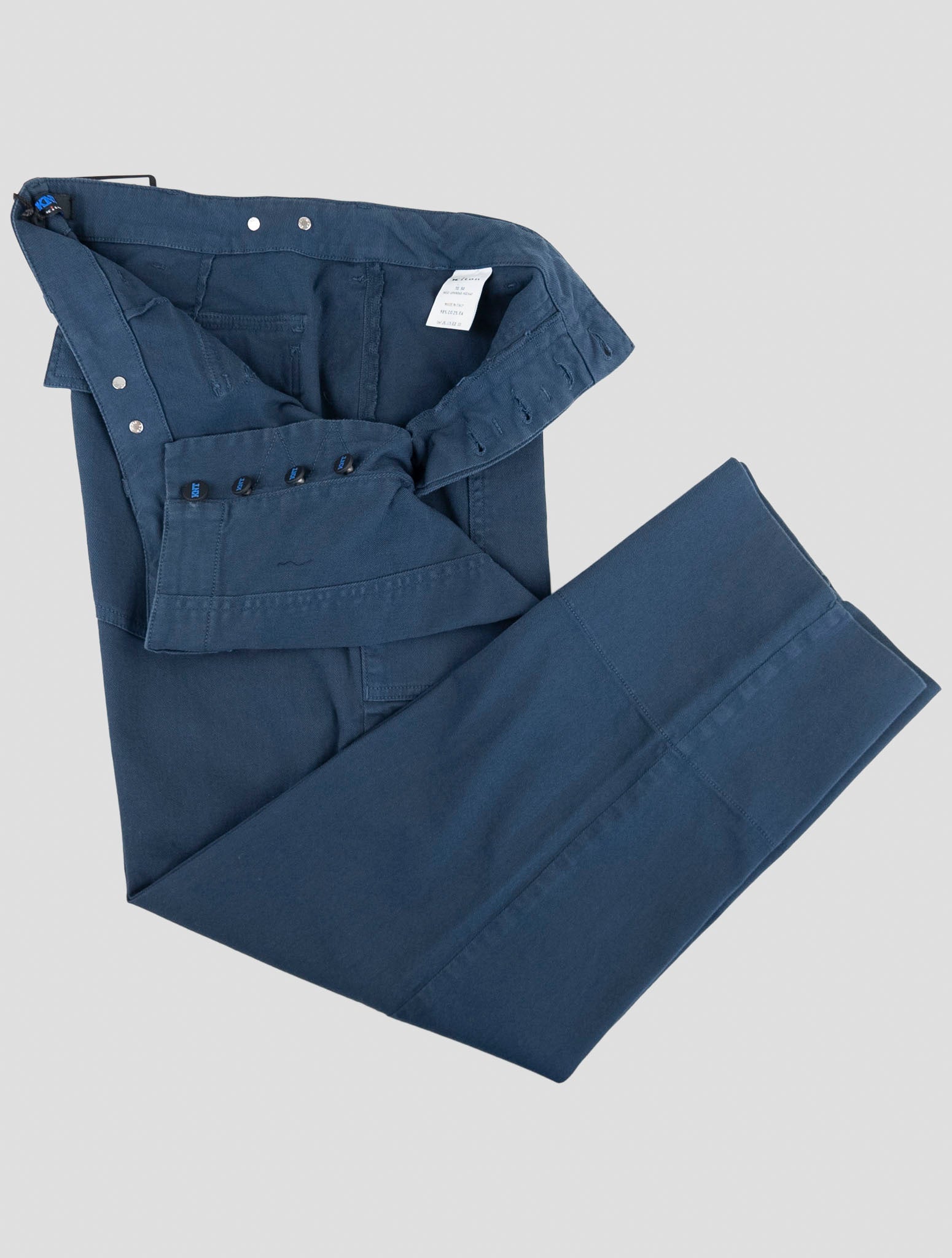 Kiton Knt Blue Cotton Ea Pants