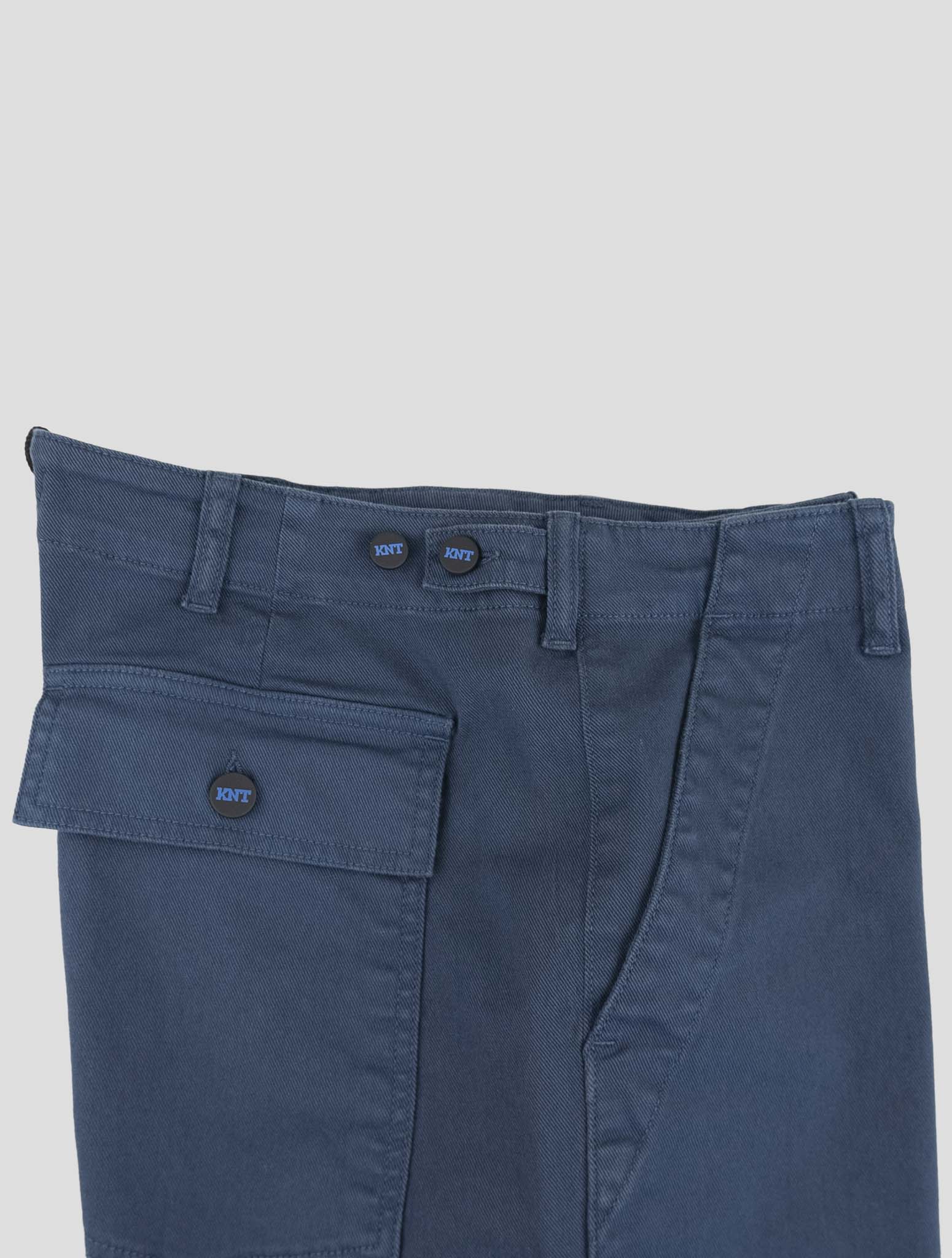 Kiton Knt Blue Cotton Ea Pants