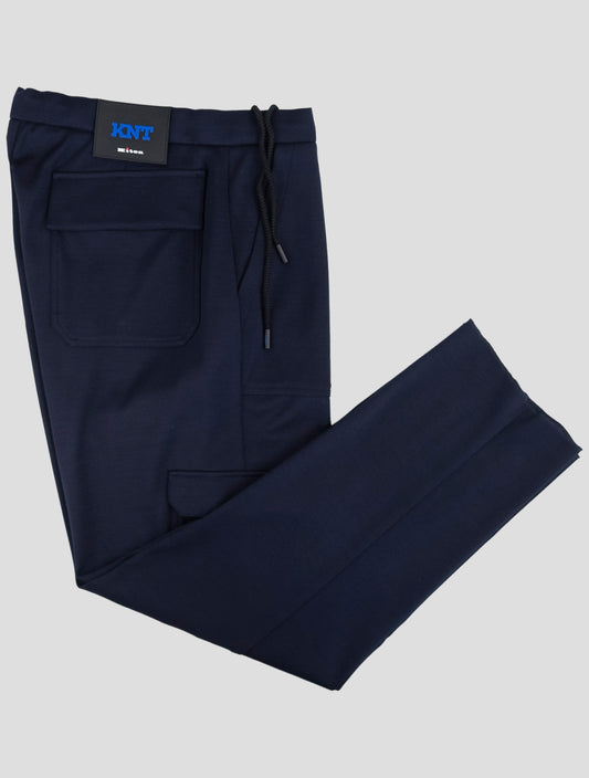 Kiton Knt Blue Virgin Wool Cargo Pants