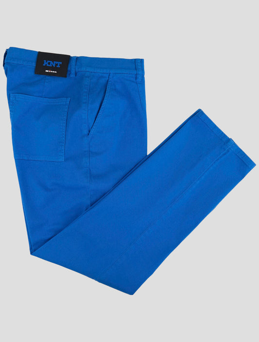 Kiton Knt Blue Cotton Ea Pants