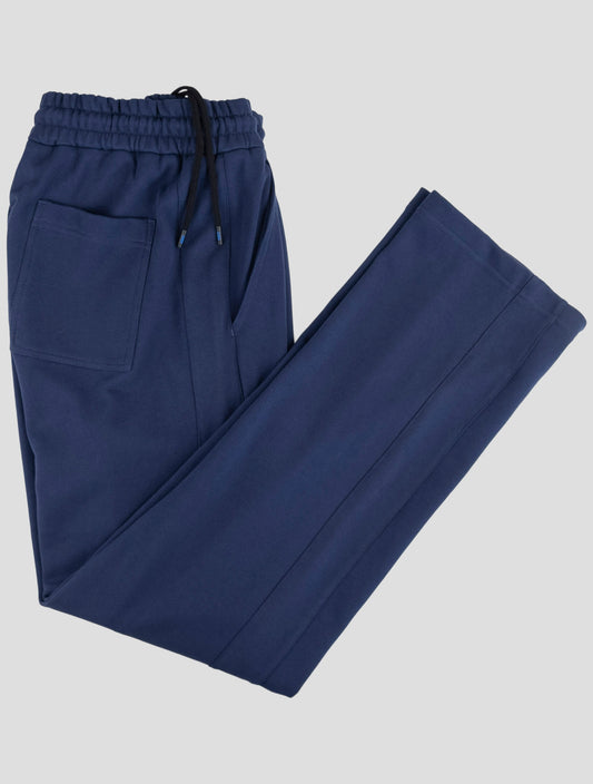Kiton Knt Blue Cotton Jogging Pants