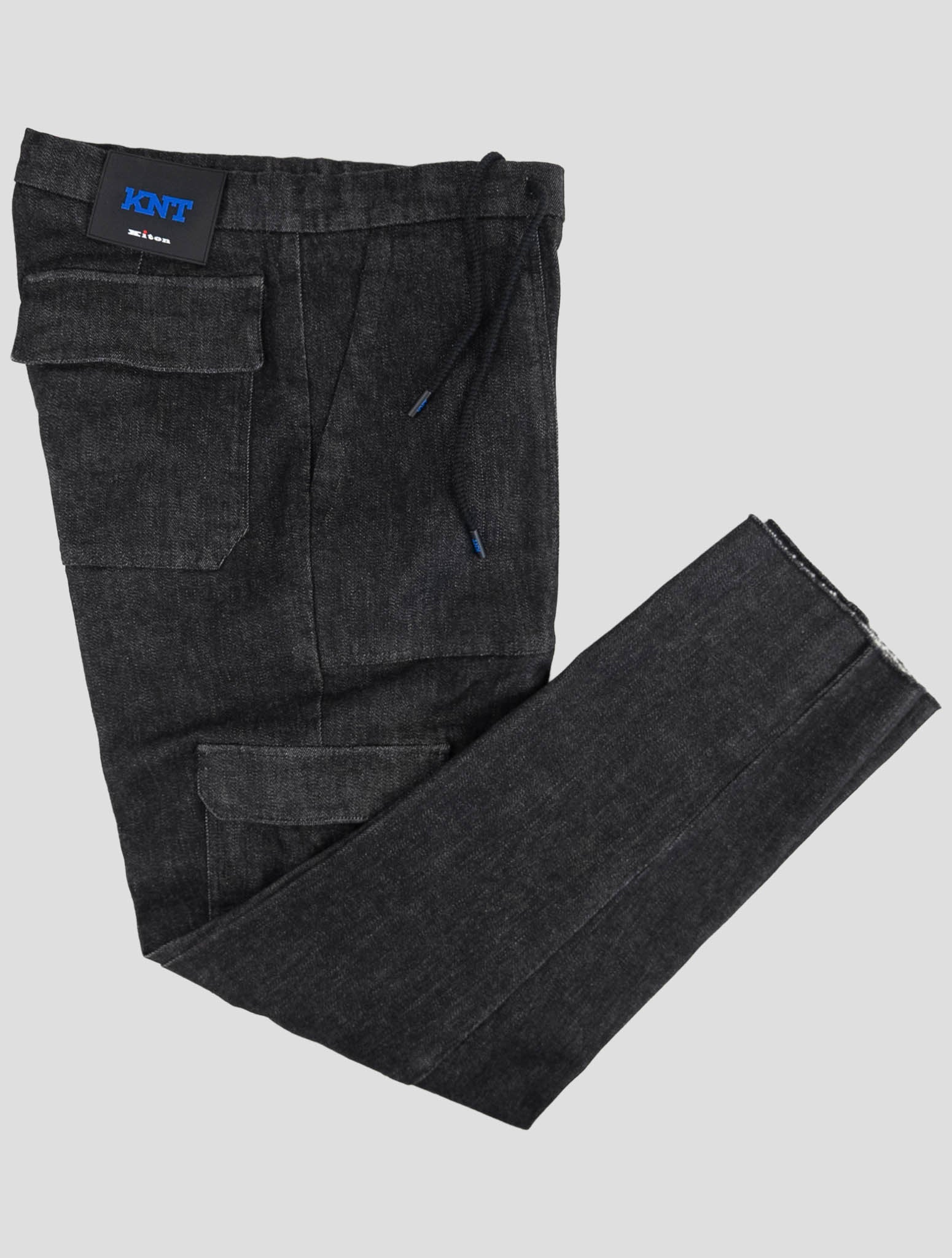 Kiton Knt Black Cotton Cashmere Cargo Pants