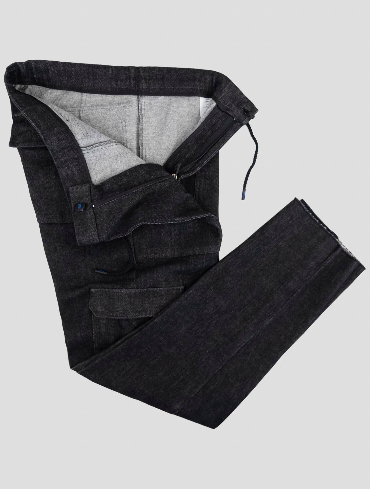 Kiton Knt Black Cotton Cashmere Cargo Pants
