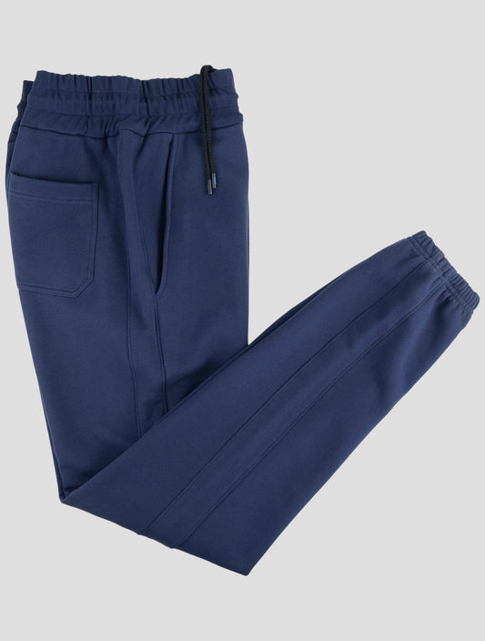 Kiton Knt Blue Cotton Jogging Pants