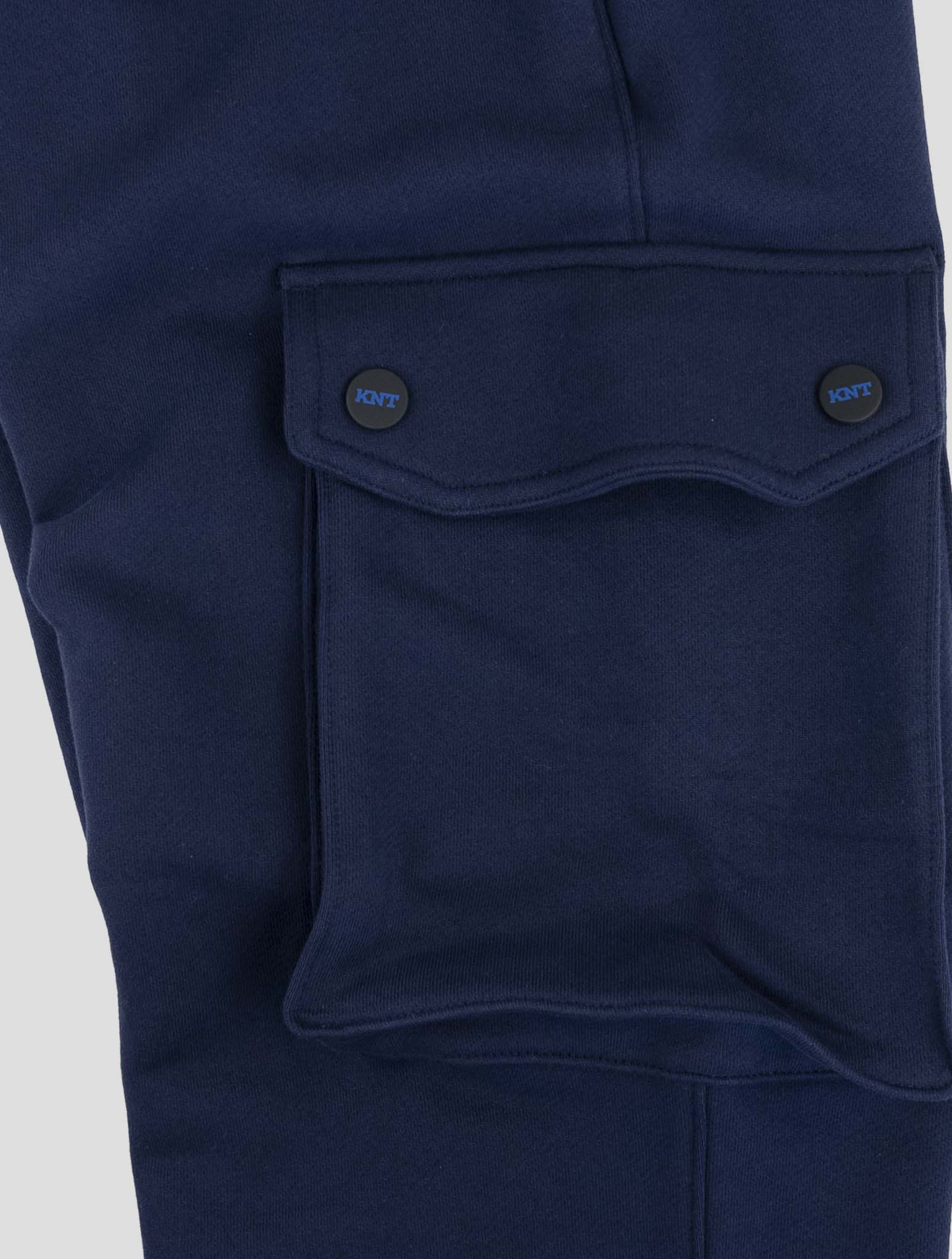 Kiton Knt Blue Cotton Jogging Cargo Pants