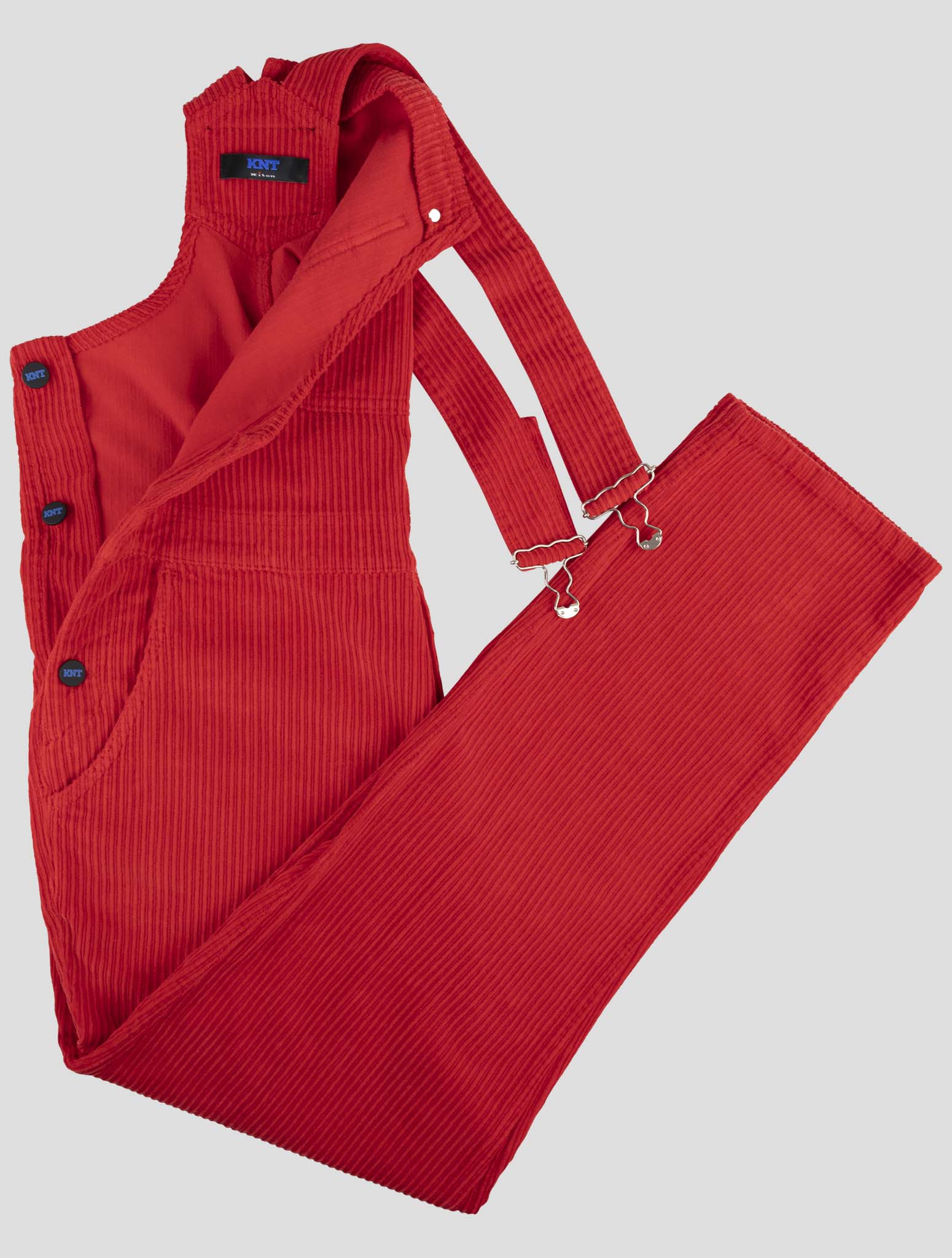Kiton Knt Red Cotton Ea Velvet Salopette