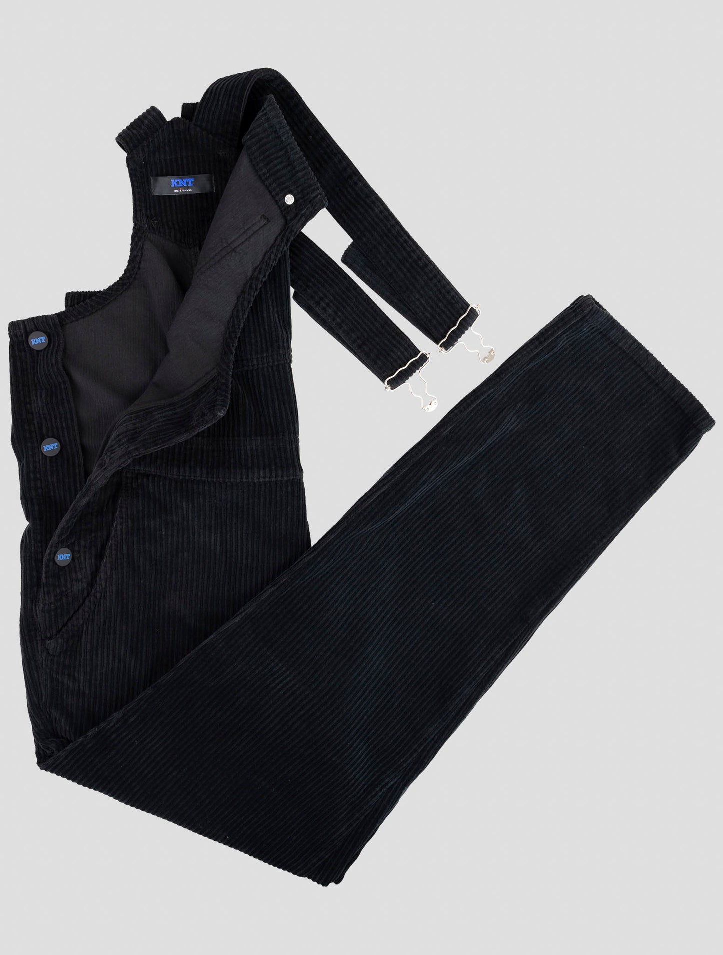 Kiton Knt Black Cotton Ea Velvet Salopette