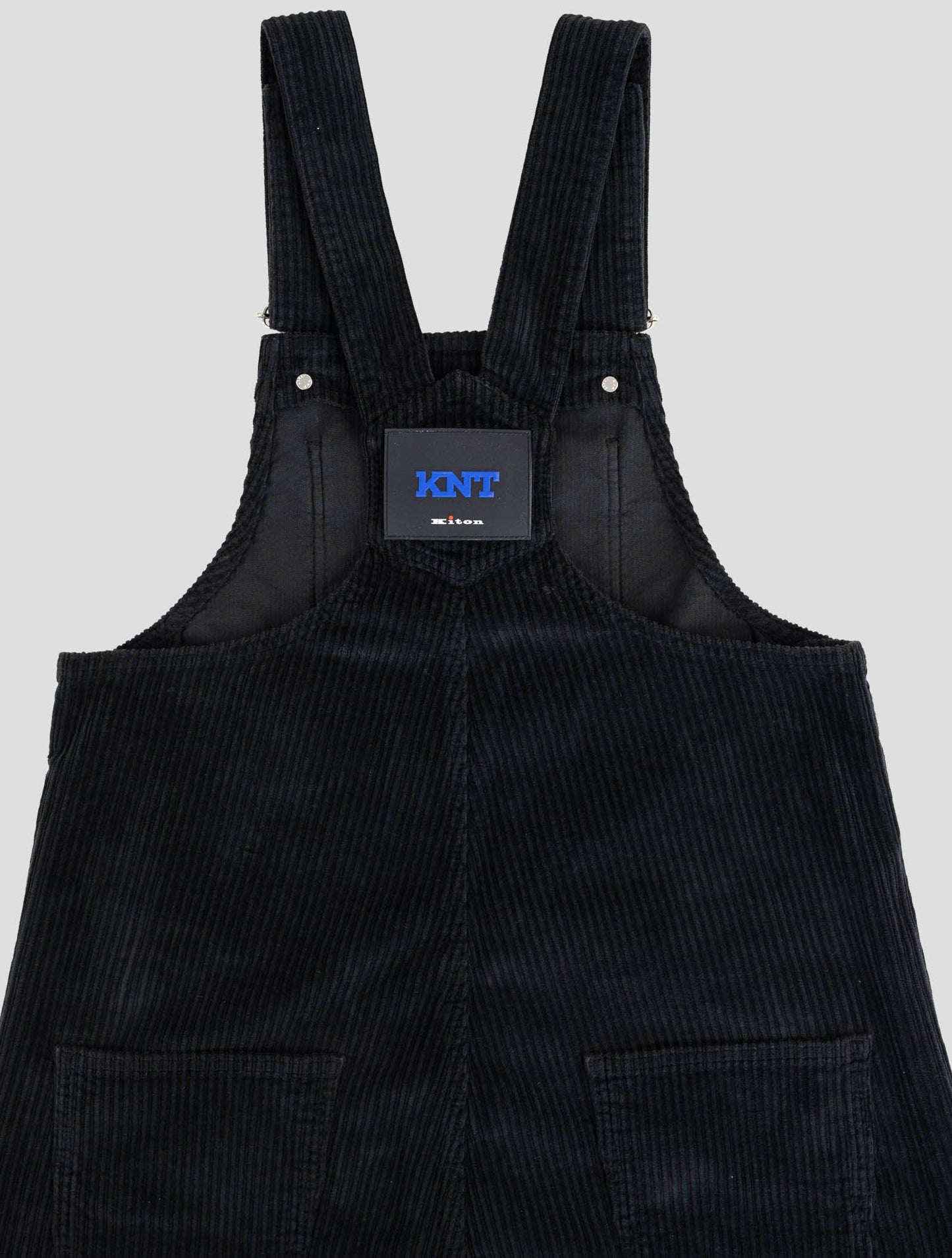 Kiton Knt Black Cotton Ea Velvet Salopette