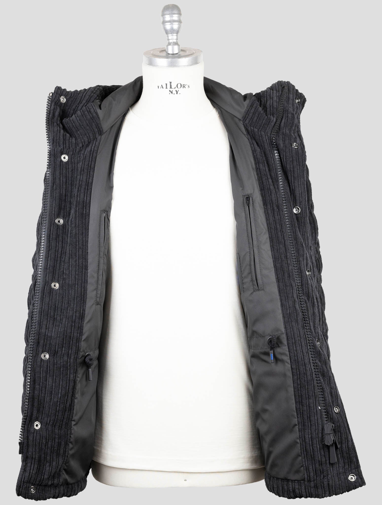 Kiton Knt Black Pl Velvet Coat