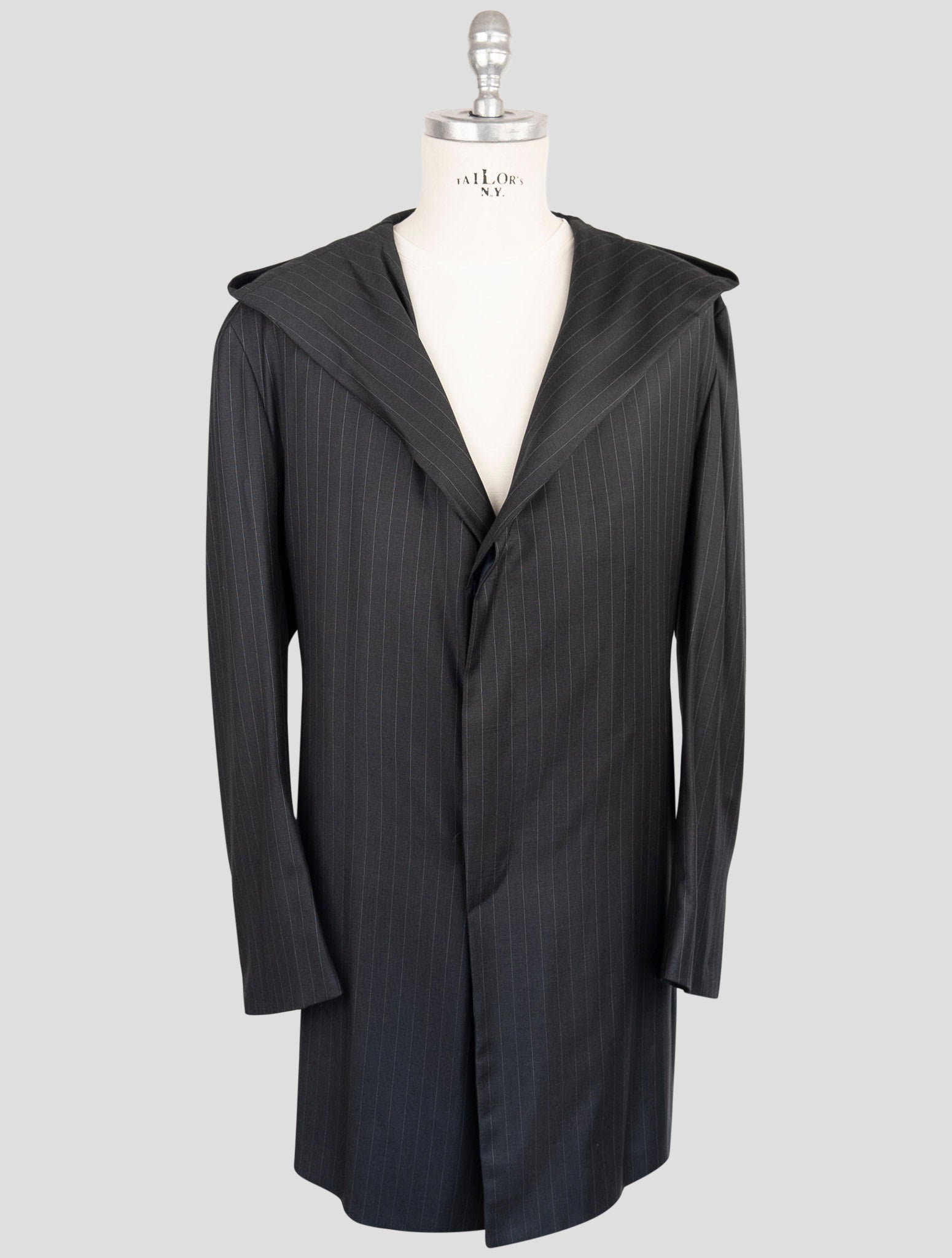 Kiton Knt Gray Virgin Wool Overcoat