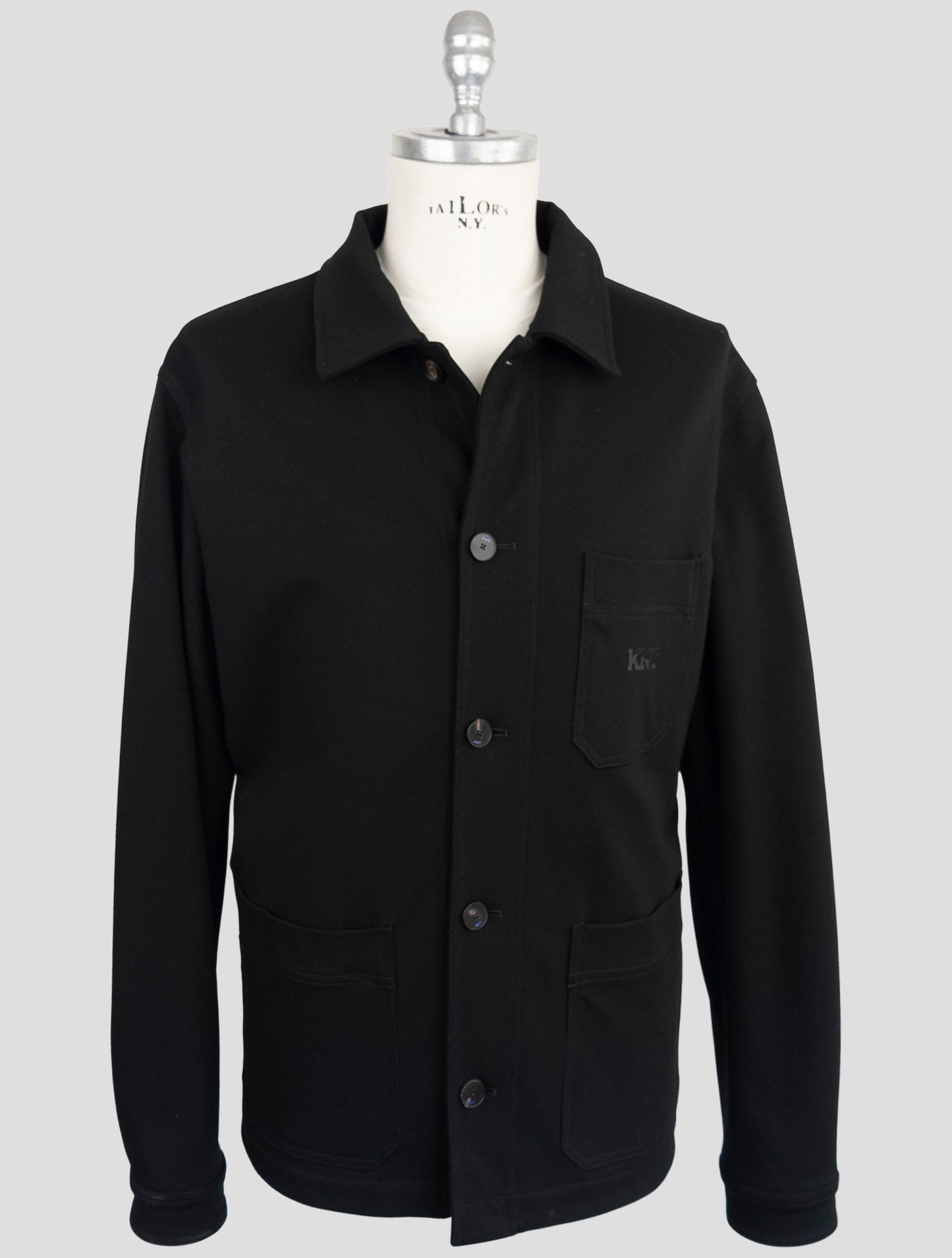 Kiton Knt Black Viscose Pa Ea Overcoat