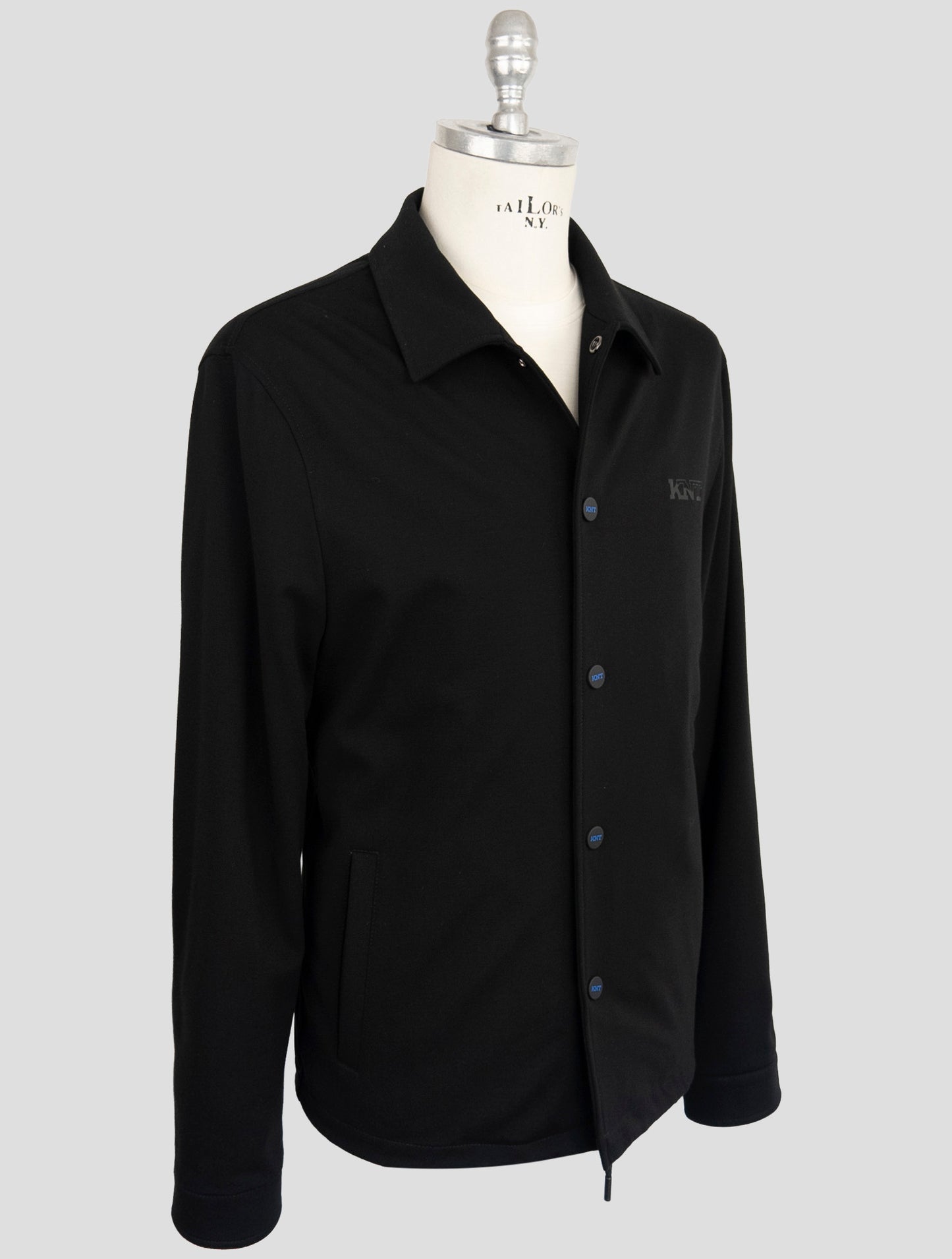 Kiton Knt Black Viscose Pa Ea Coat