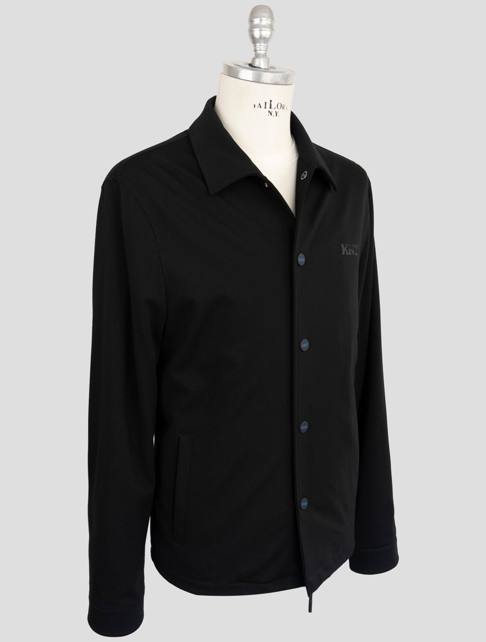 Kiton Knt Black Viscose Pa Ea Coat