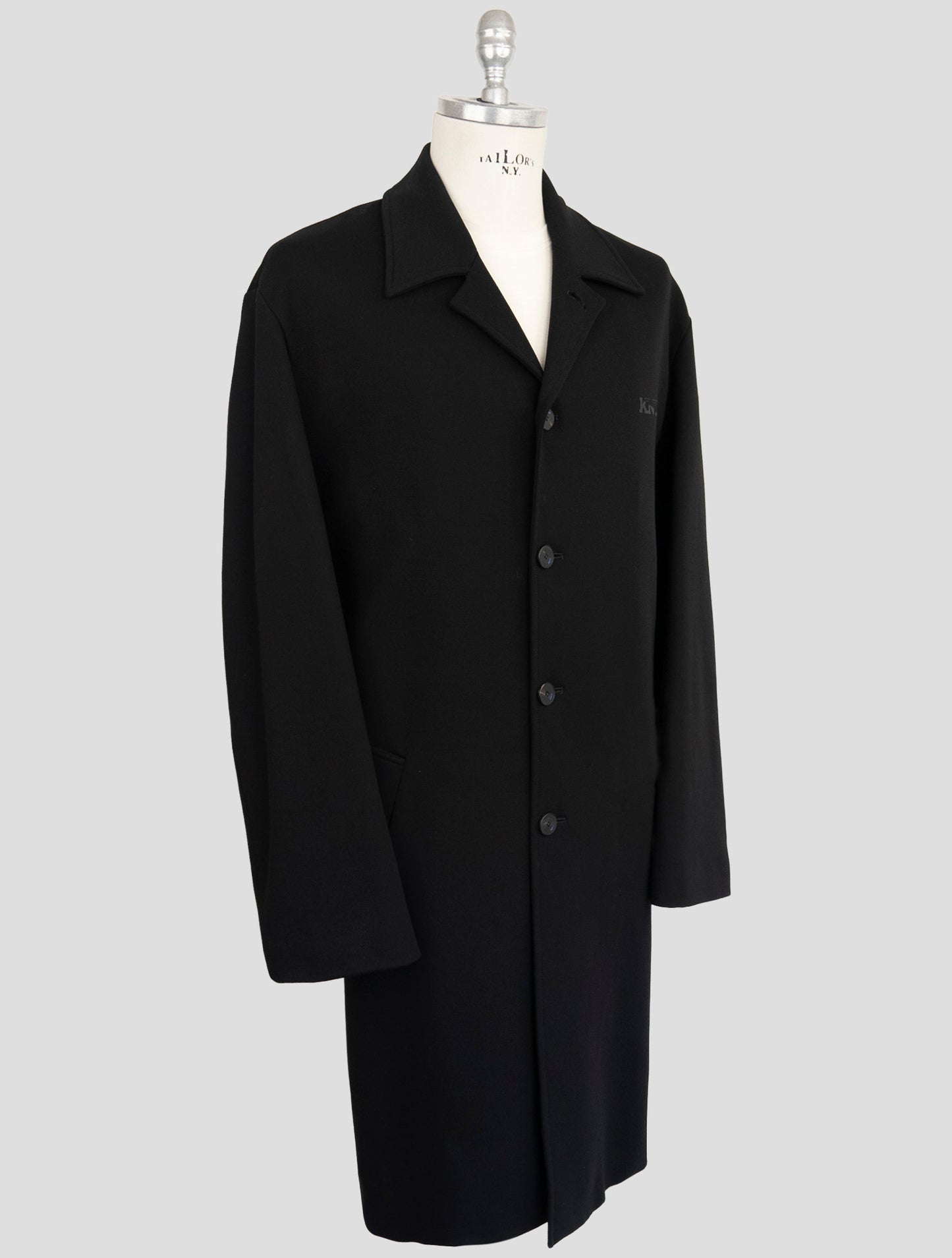 Kiton Knt Black Viscose Pa Ea Overcoat
