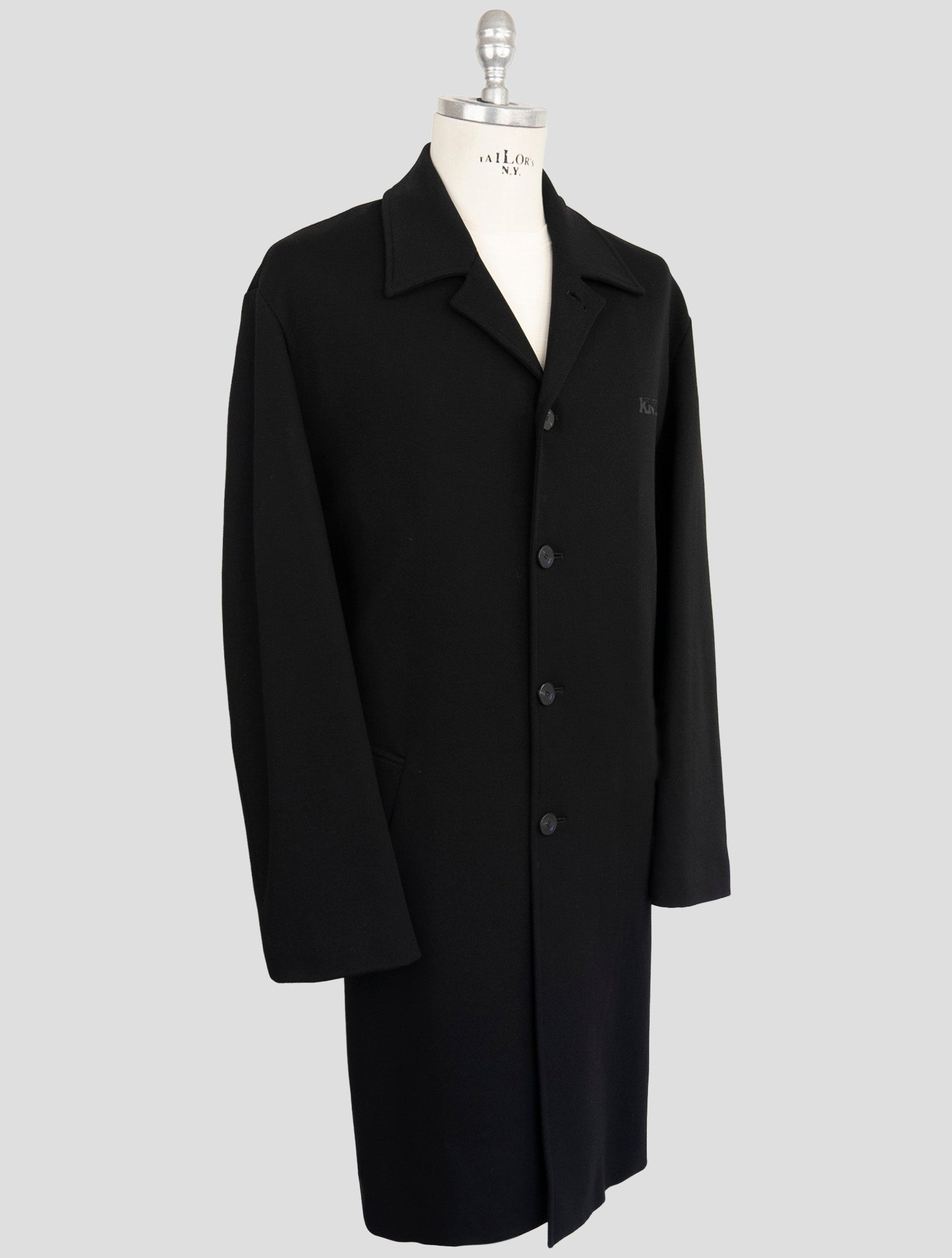 Kiton Knt Black Viscose Pa Ea Overcoat