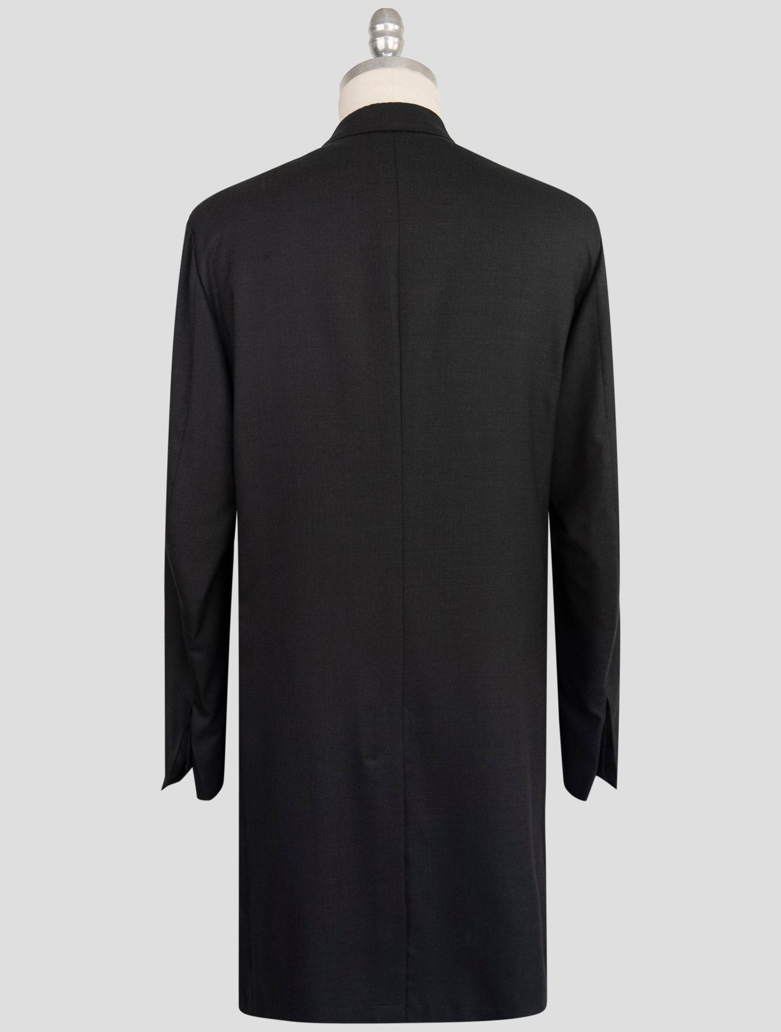 Kiton Knt Black Viscose Pa Ea Overcoat