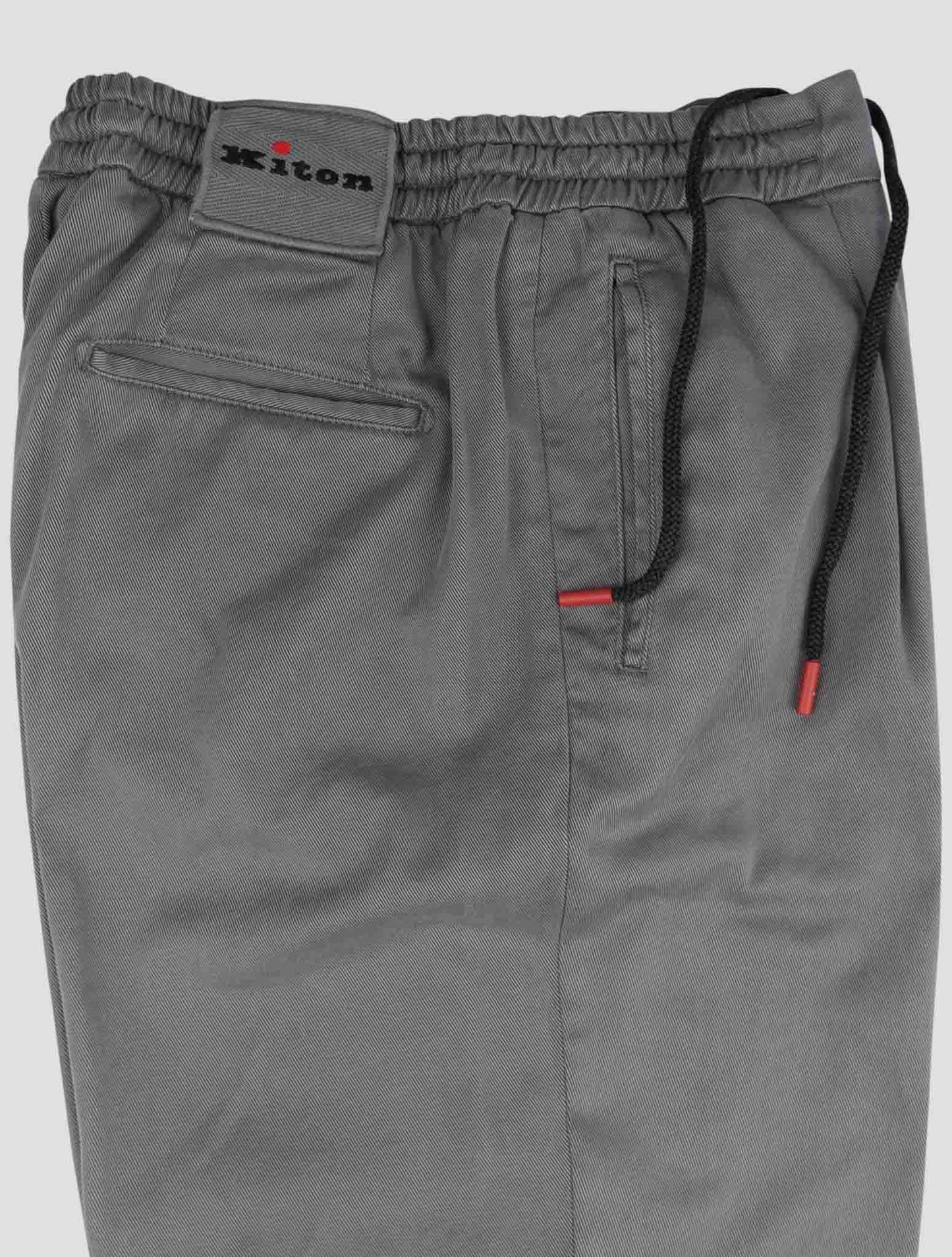 Kiton Gray Lycra Cotton Ea Pants