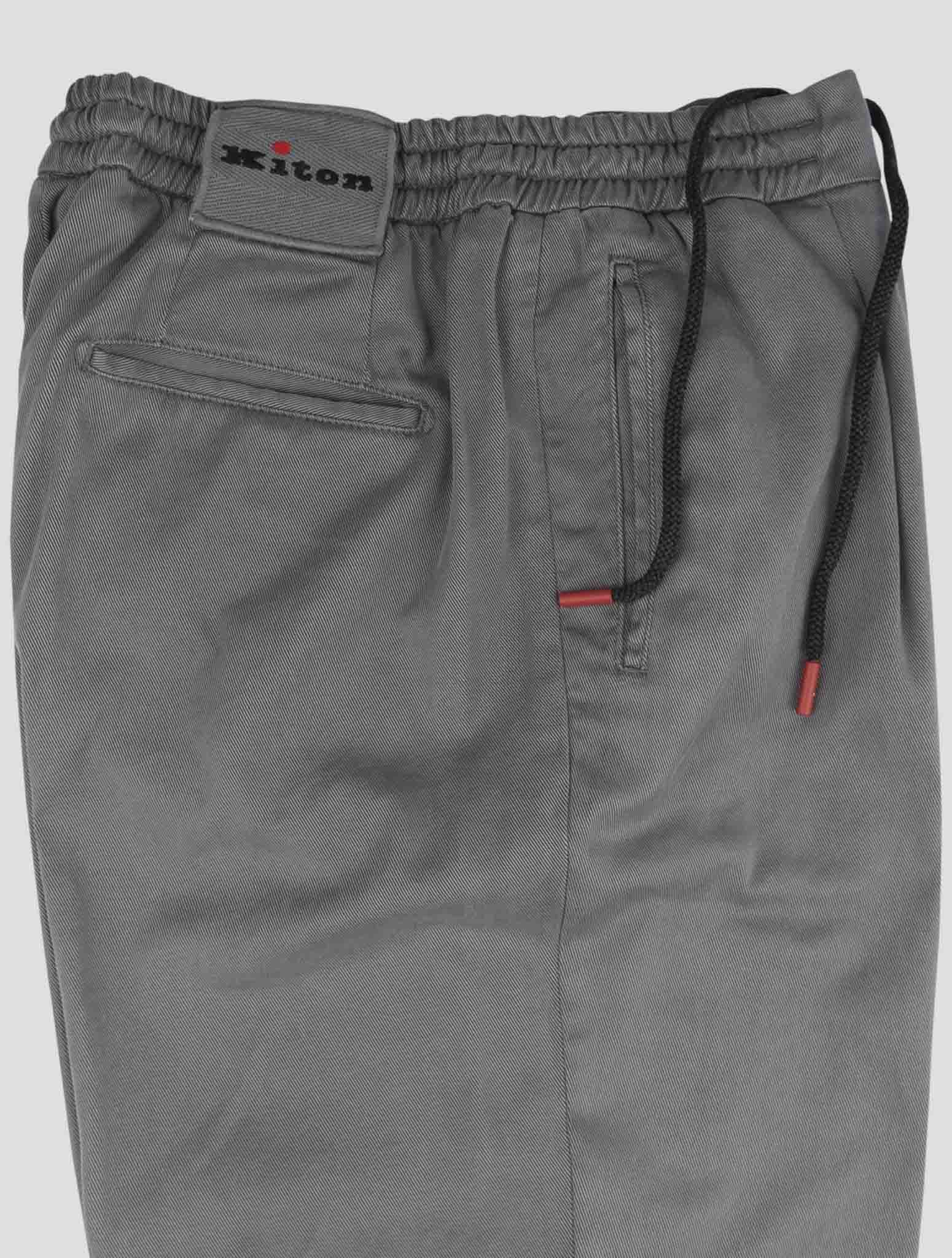 Kiton Gray Lycra Cotton Ea Pants