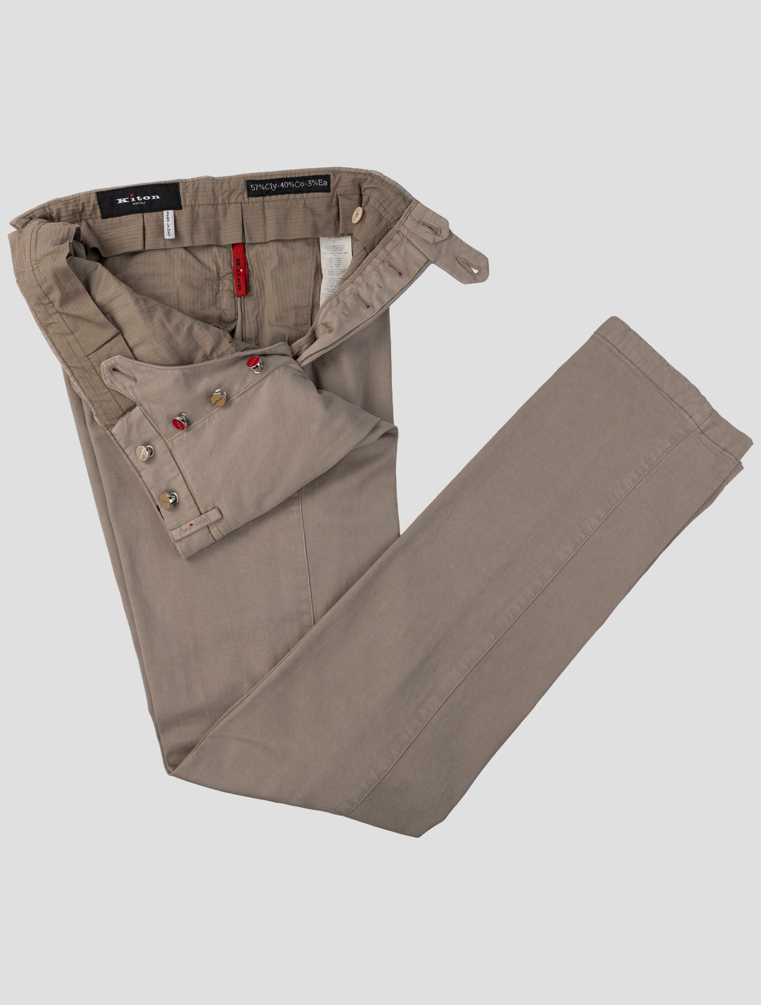 Kiton Beige Lyocell Cotton Ea Pants