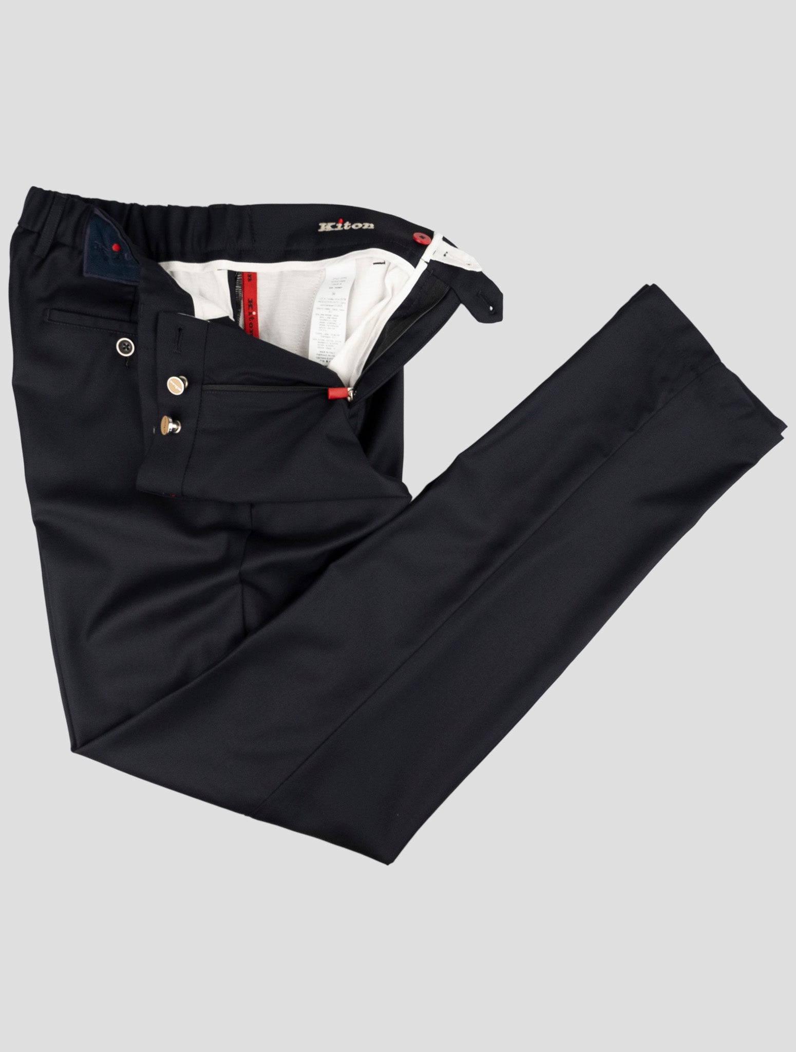 Kiton Blue Virgin Wool Pants