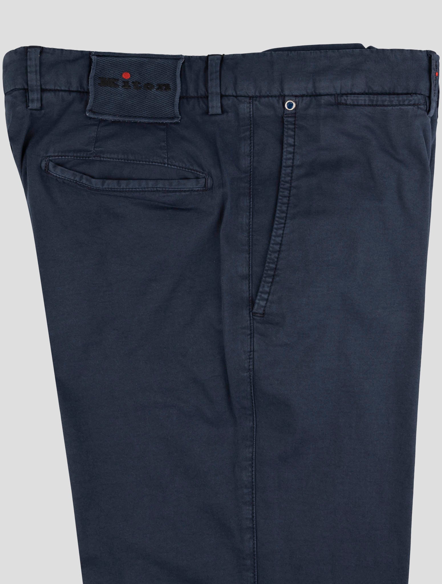 Kiton Blue Cotton Silk Ea Pants