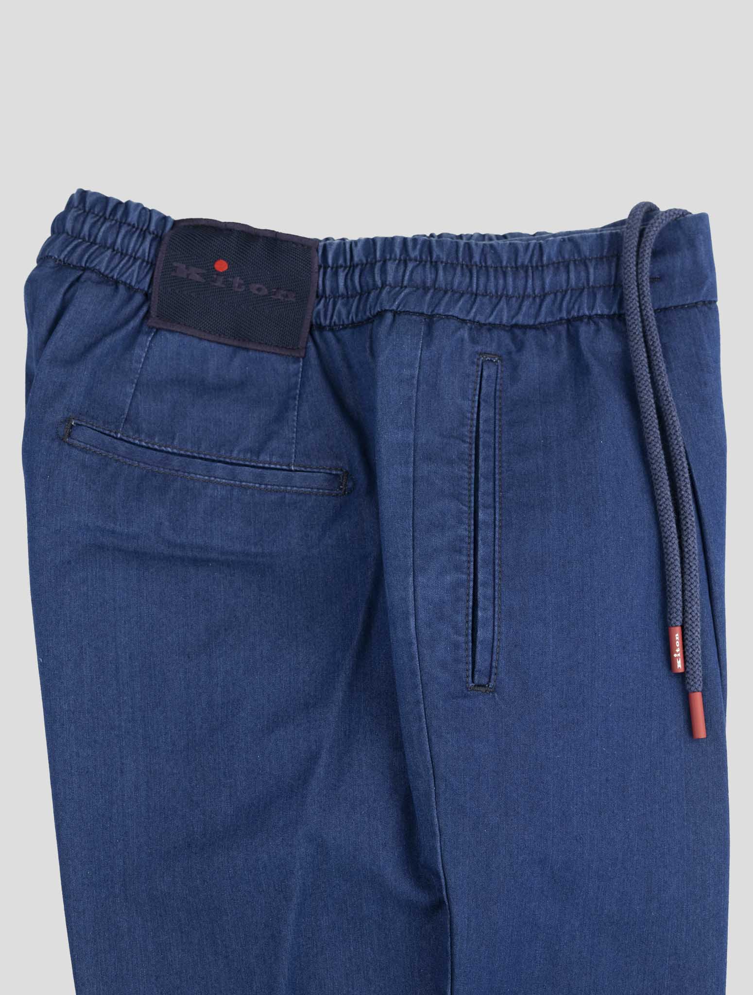 Kiton Denim Cotton Silk Pants
