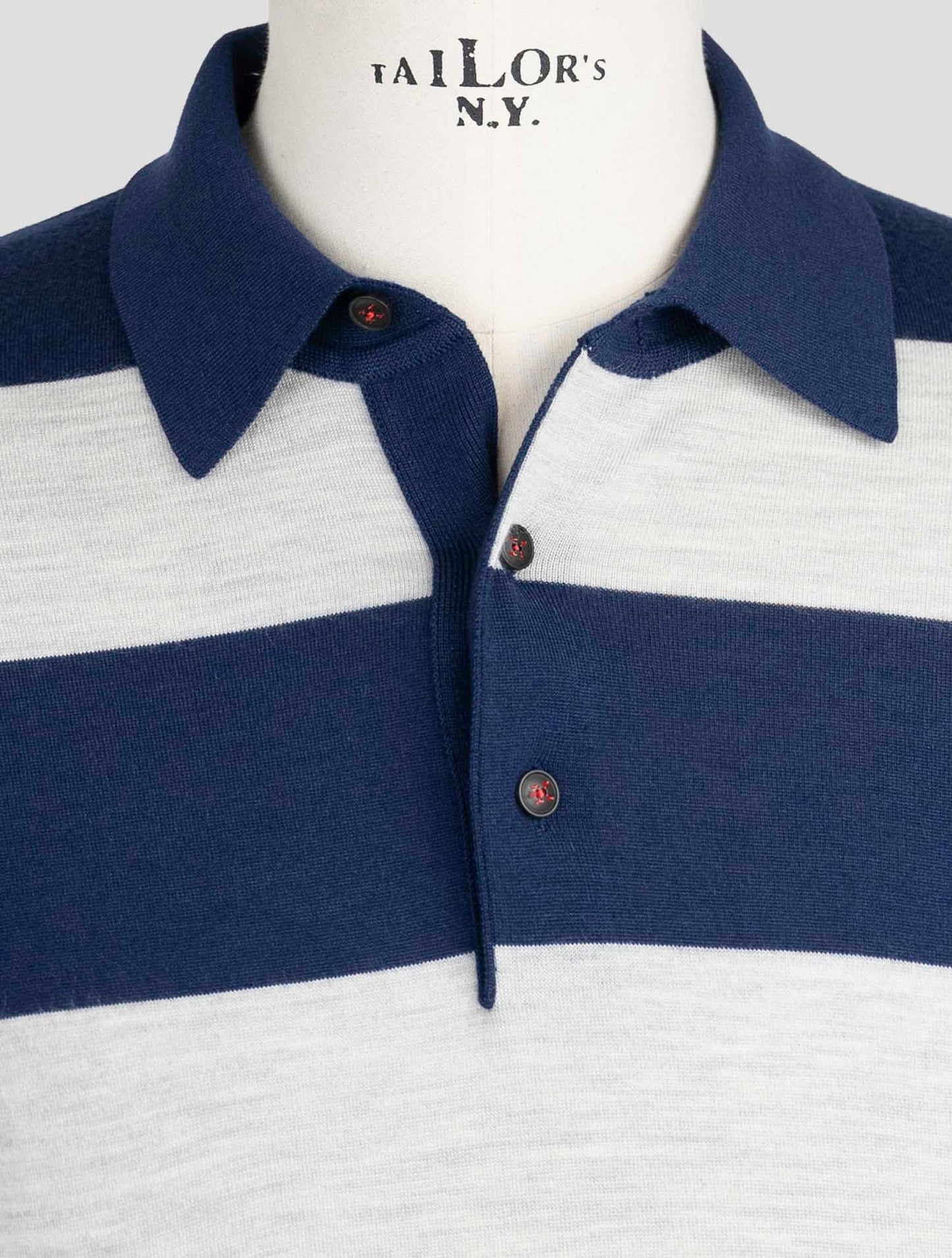 Kiton Blue Gray Cashmere SilK Sweater Polo