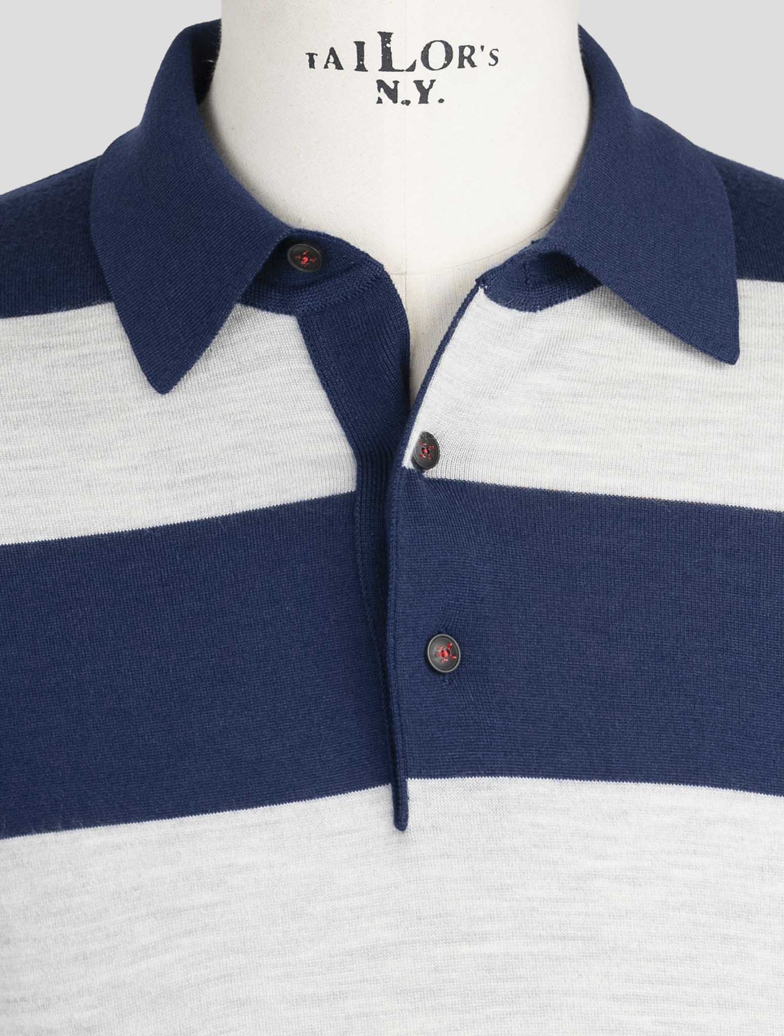 Kiton Blue Gray Cashmere SilK Sweater Polo