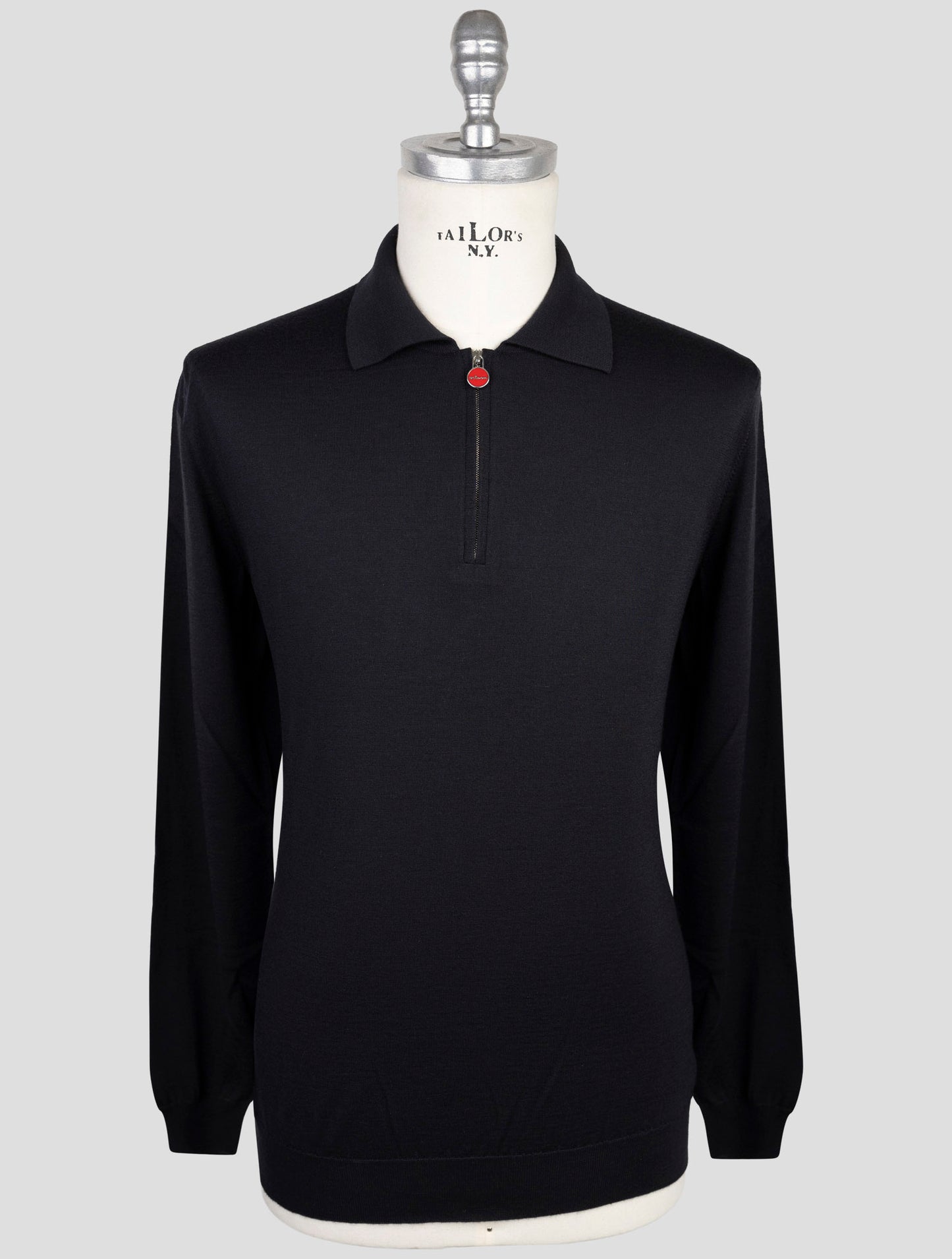 Kiton Black Cashmere SilK Sweater Polo