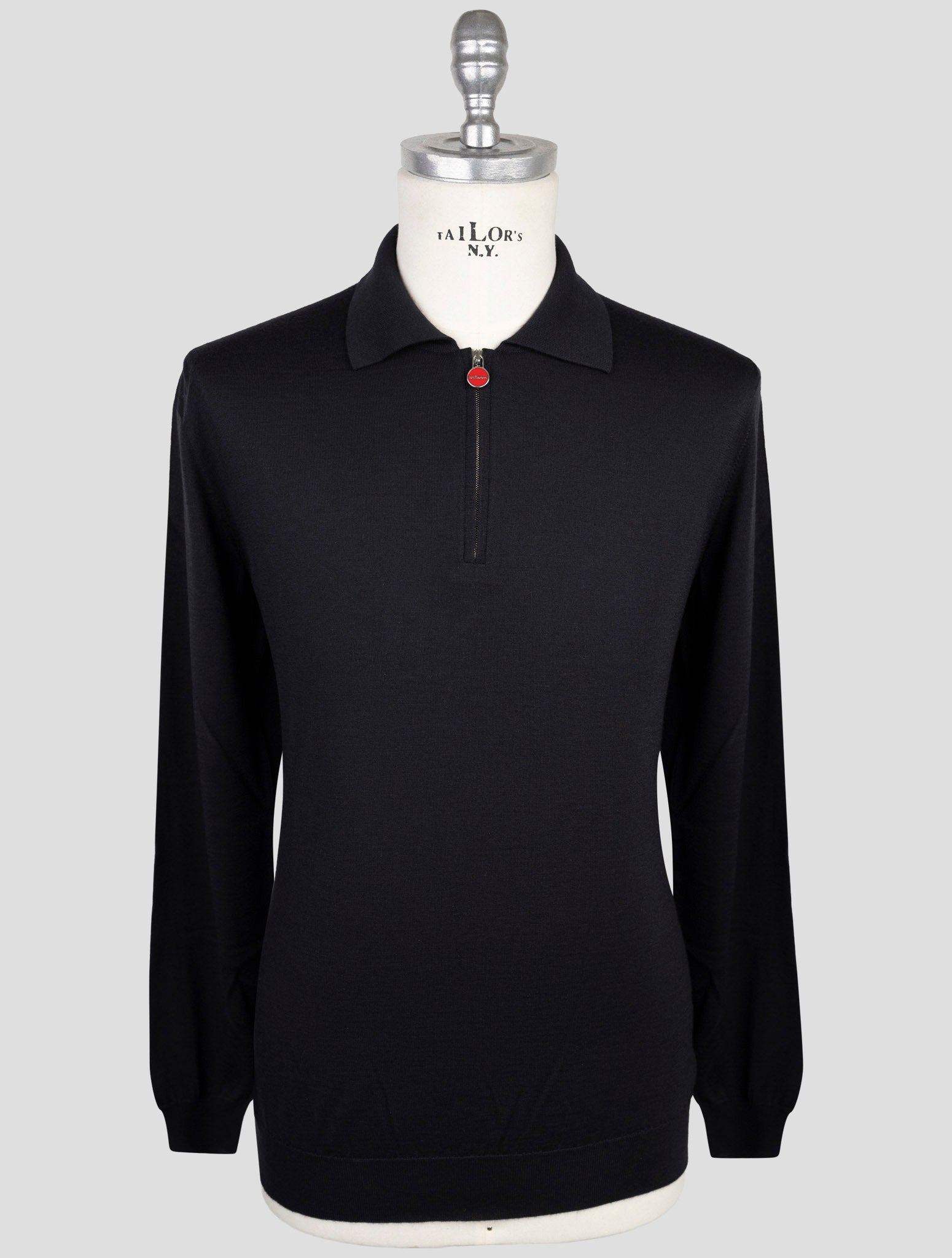 Kiton Black Cashmere SilK Sweater Polo