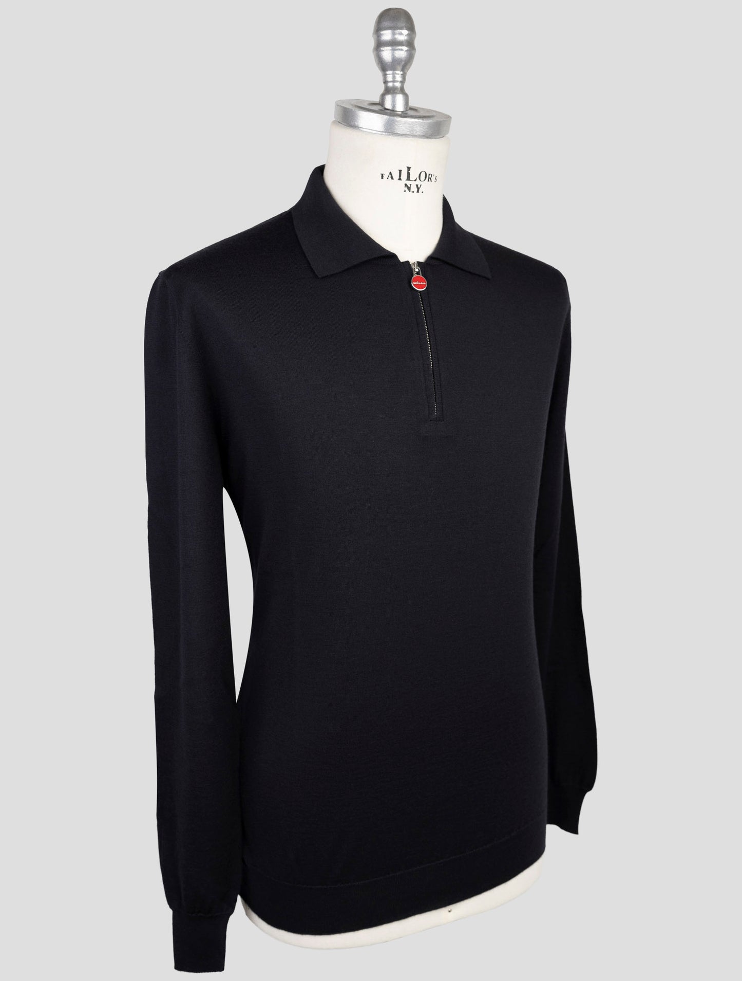 Kiton Black Cashmere SilK Sweater Polo