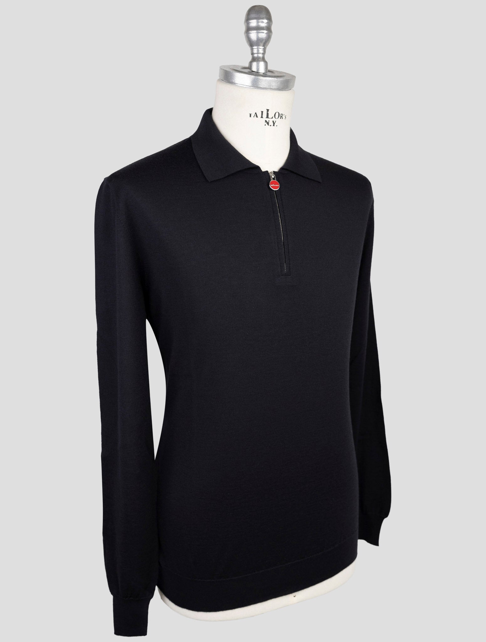 Kiton Black Cashmere SilK Sweater Polo