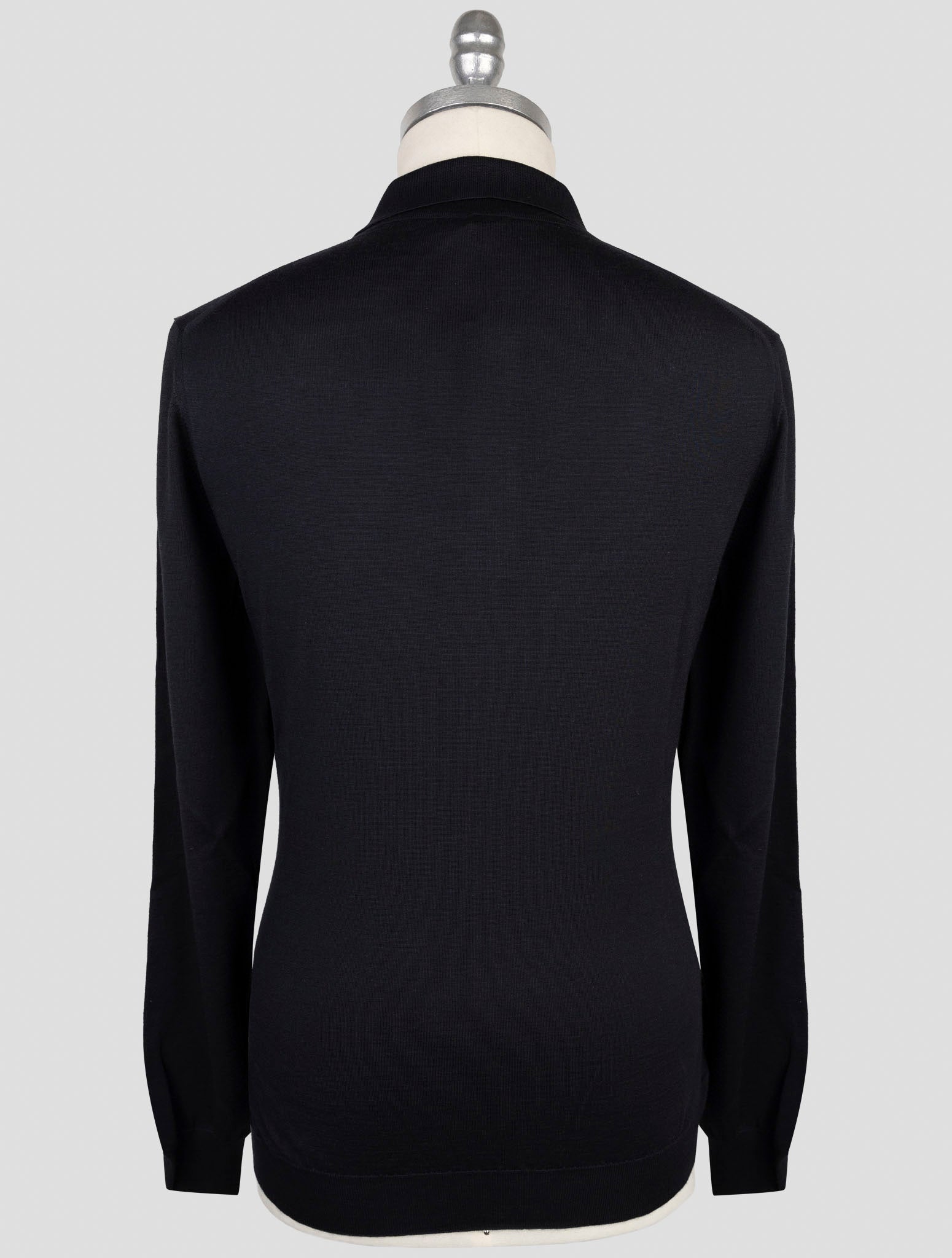 Kiton Black Cashmere SilK Sweater Polo
