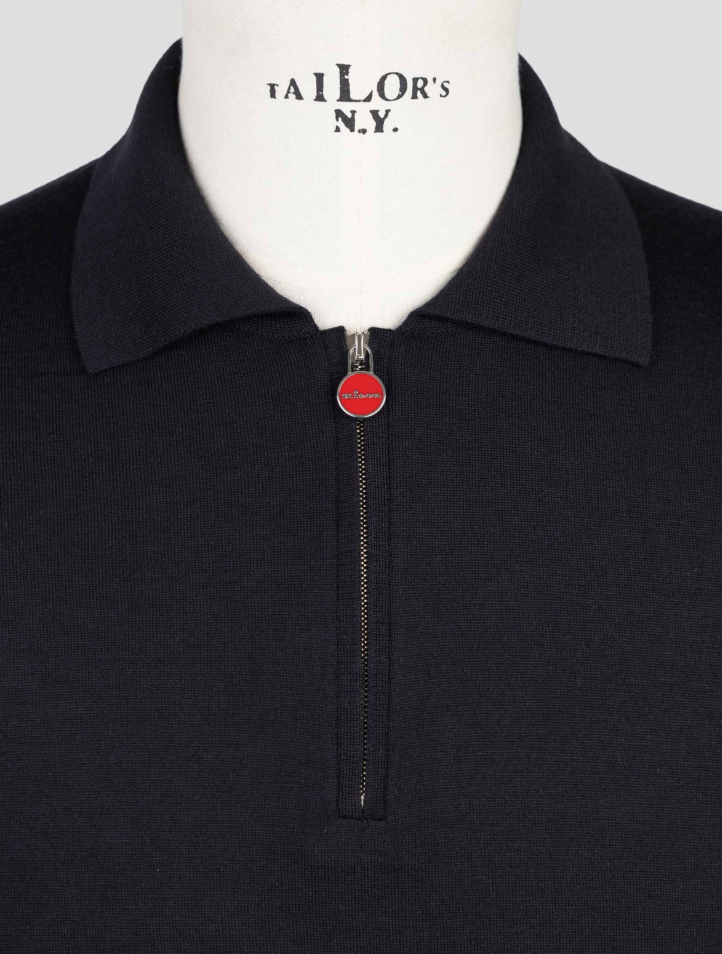 Kiton Black Cashmere SilK Sweater Polo