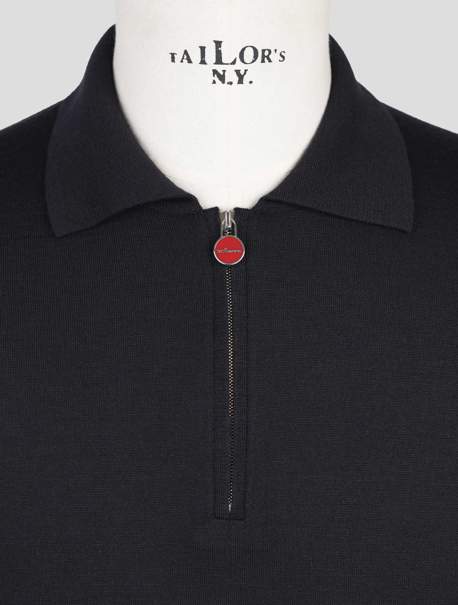 Kiton Black Cashmere SilK Sweater Polo