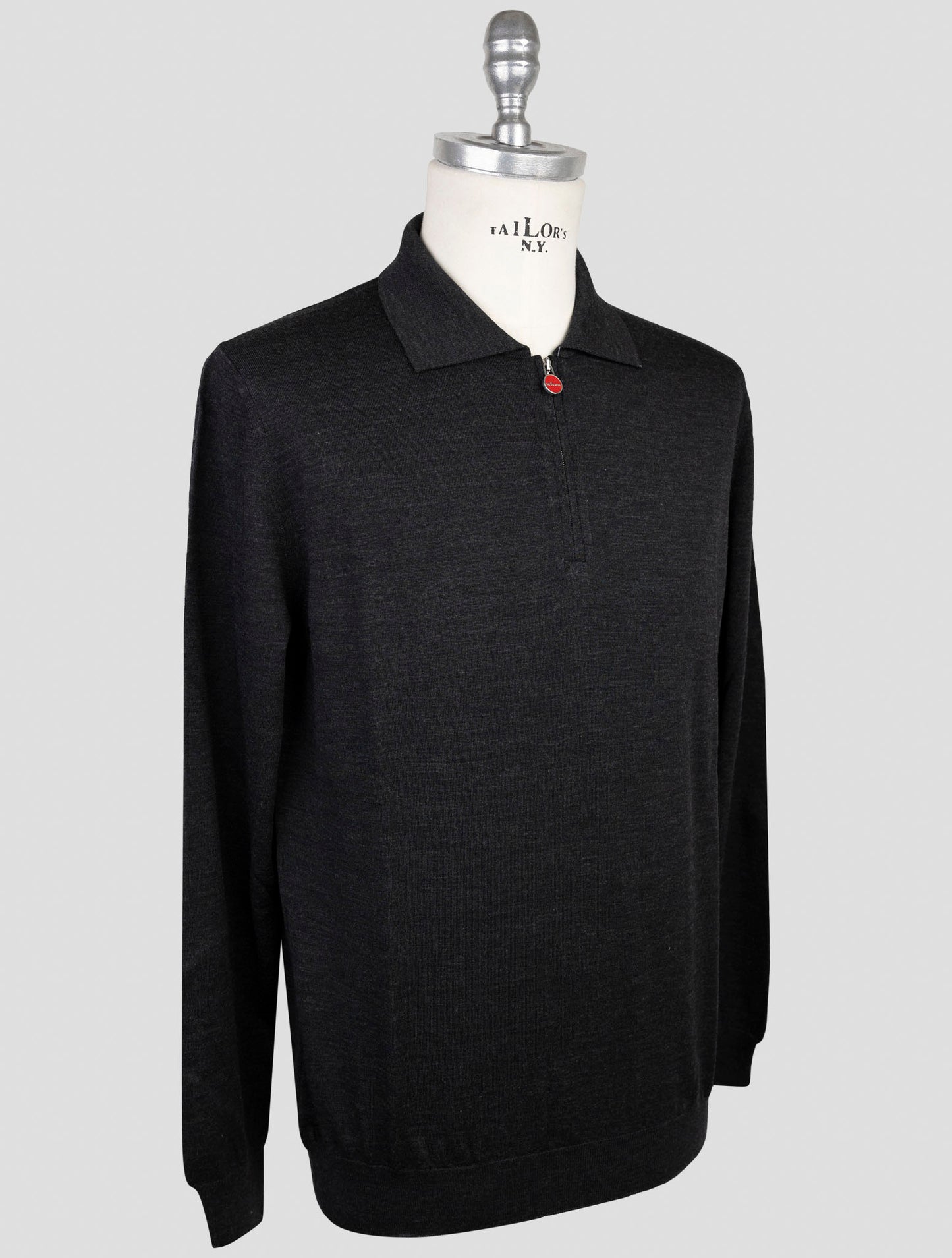 Kiton Dark Gray Wool Sweater Polo
