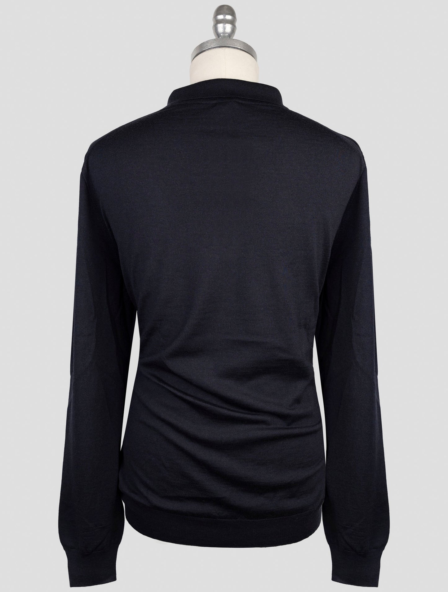 Kiton Dark Blue Wool Sweater Polo