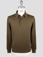 Kiton Green Silk Cashmere Linen Sweater Polo
