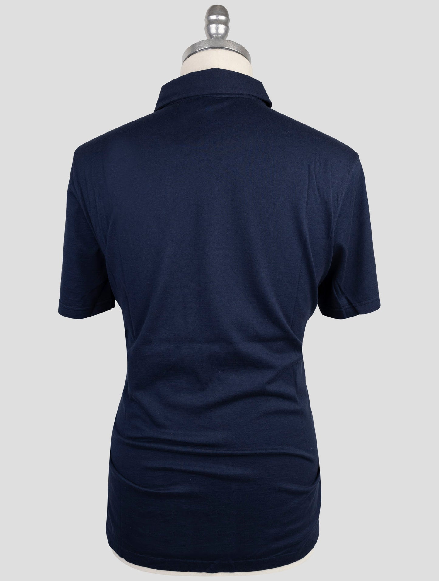 Kiton Blue Cotton Cashmere Sweater Polo