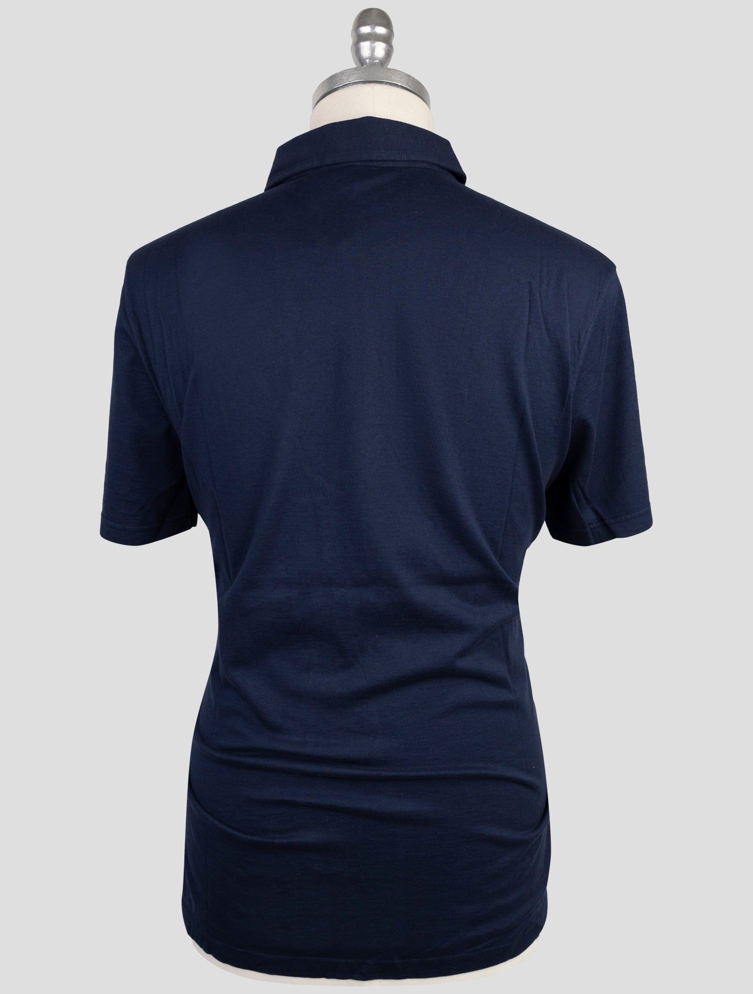 Kiton Blue Cotton Cashmere Sweater Polo