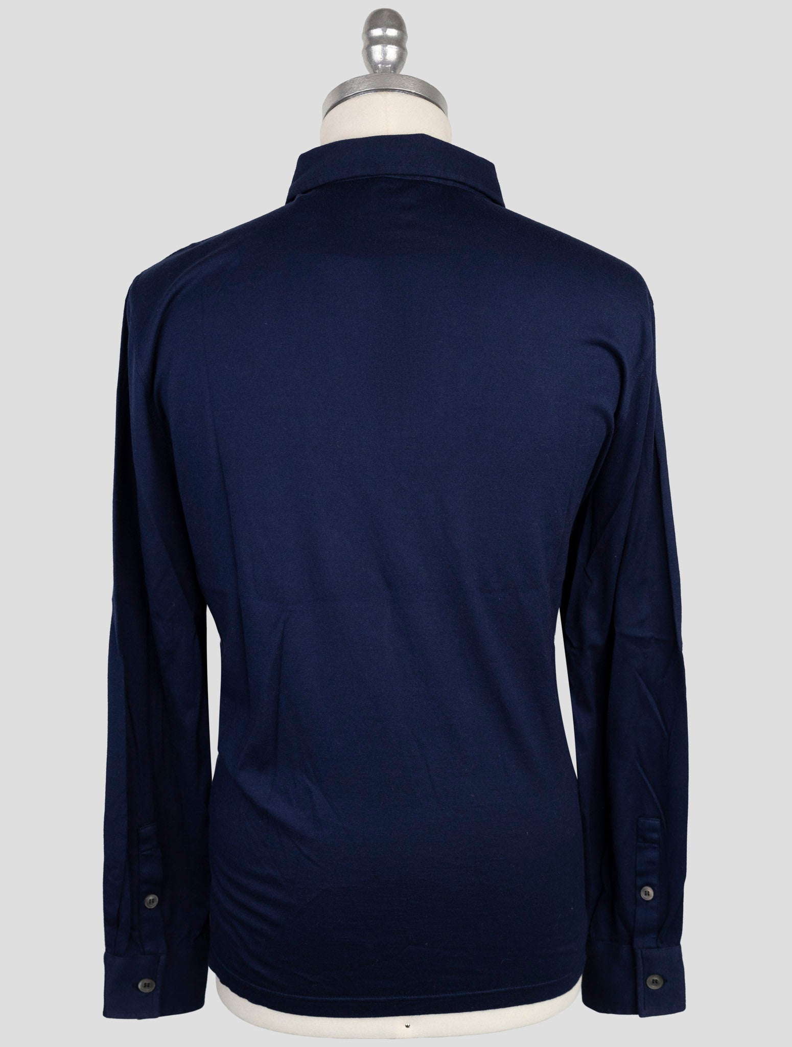 Kiton Blue Cotton Cashmere Sweater Polo
